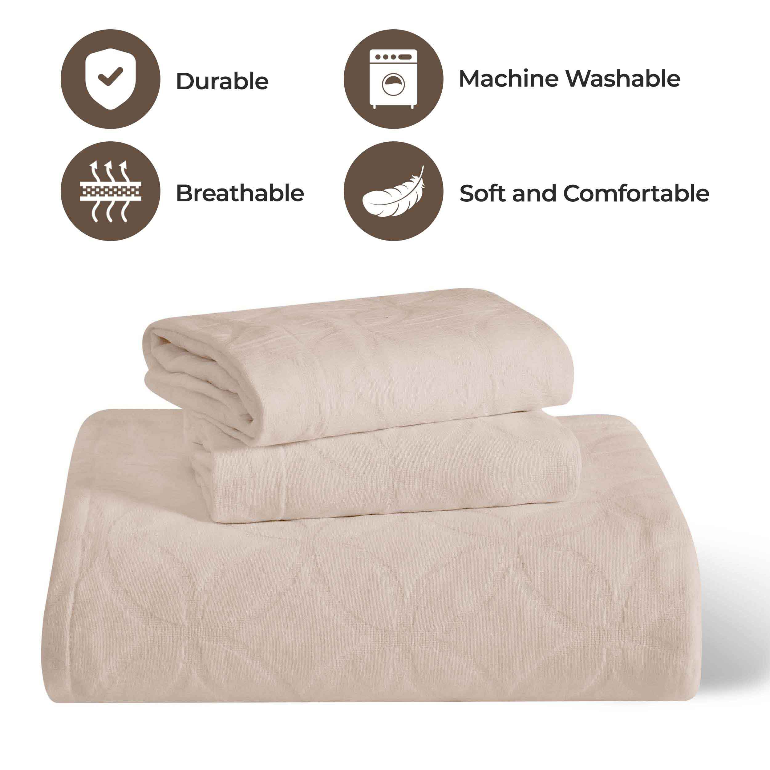 Serenity Cotton Matelasse Celtic Circle Airy Bedspread Set - Omnigoodsstore