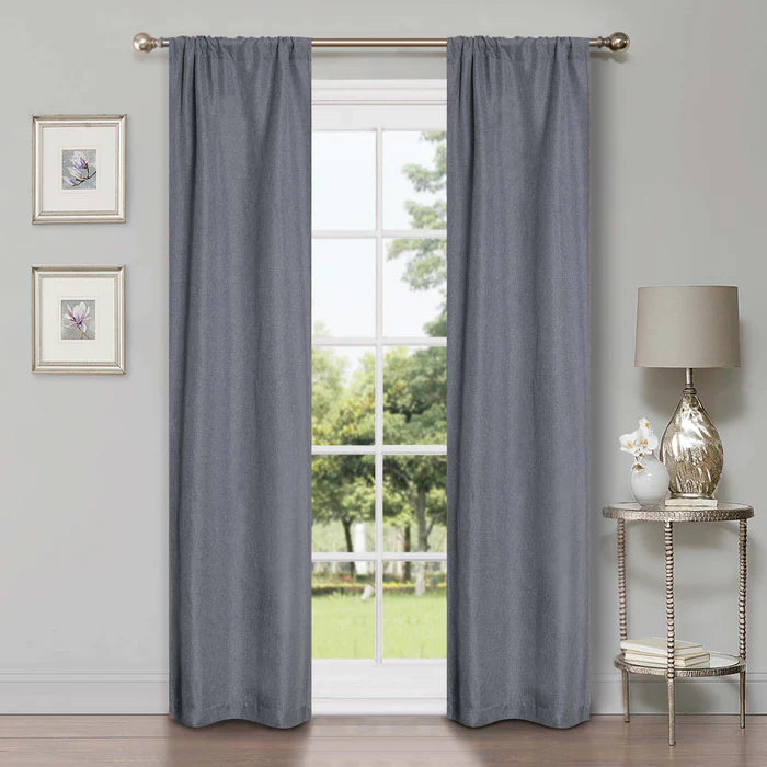 Linen Washable Room Darkening Blackout Curtain Panel Set - Omnigoodsstore