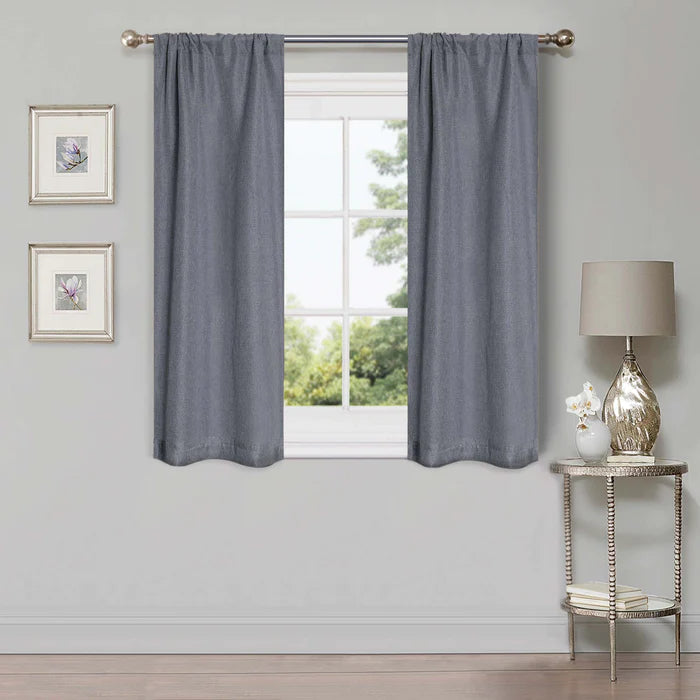 Linen Washable Room Darkening Blackout Curtain Panel Set - Omnigoodsstore