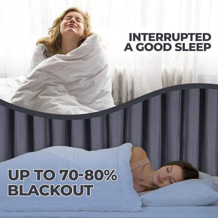 Linen Washable Room Darkening Blackout Curtain Panel Set - Omnigoodsstore