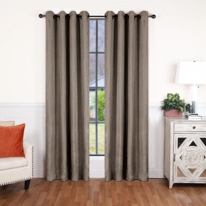 Linen Washable Room Darkening Blackout Curtains, Set of 2 Panels - Omnigoodsstore