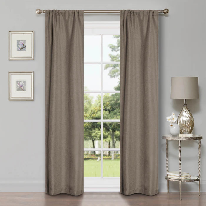 Linen Washable Room Darkening Blackout Curtain Panel Set - Omnigoodsstore