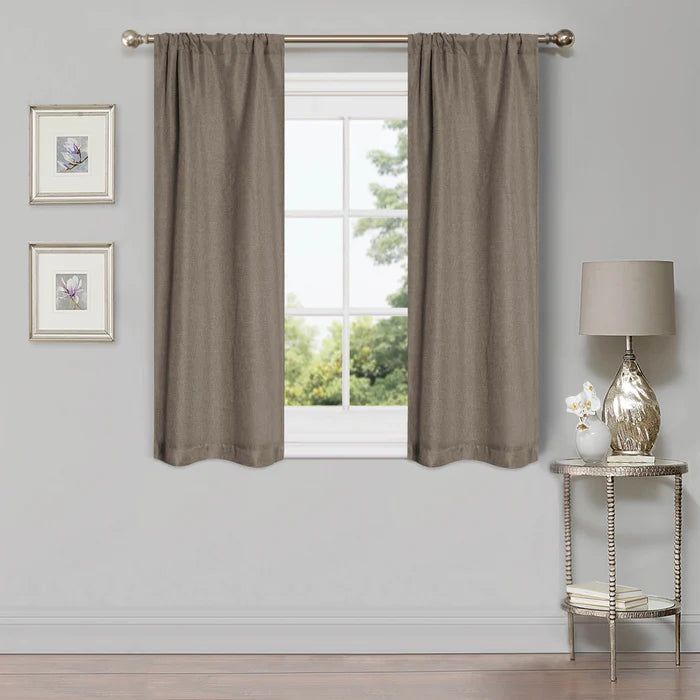 Linen Washable Room Darkening Blackout Curtain Panel Set - Omnigoodsstore