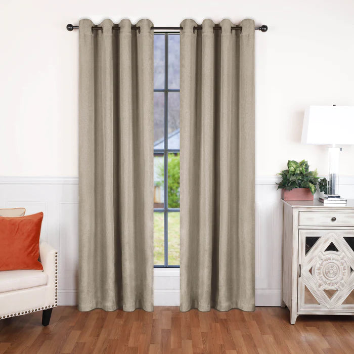 Linen Washable Room Darkening Blackout Curtain Panel Set - Omnigoodsstore