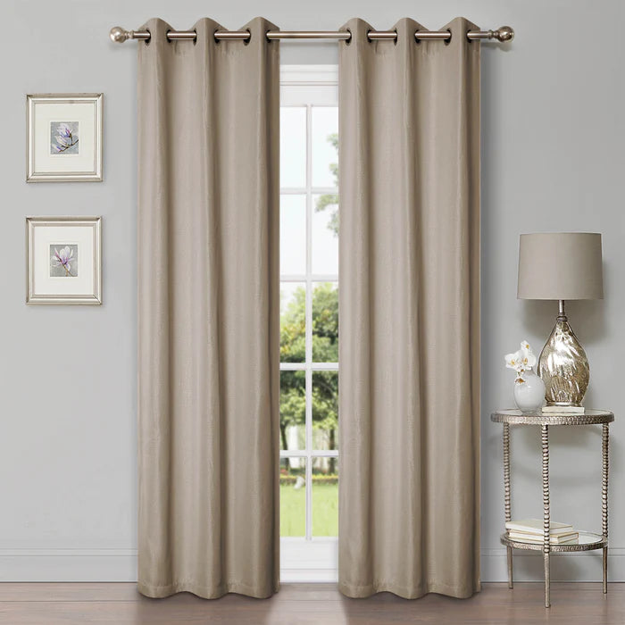 Linen Washable Room Darkening Blackout Curtain Panel Set - Omnigoodsstore