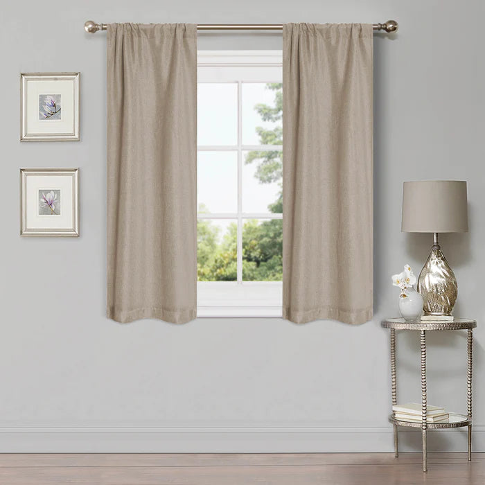Linen Washable Room Darkening Blackout Curtain Panel Set - Omnigoodsstore