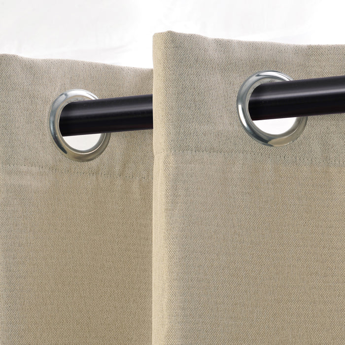 Linen Washable Room Darkening Blackout Curtains, Set of 2 Panels - Omnigoodsstore