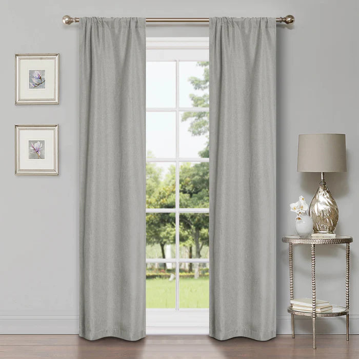 Linen Washable Room Darkening Blackout Curtain Panel Set - Omnigoodsstore