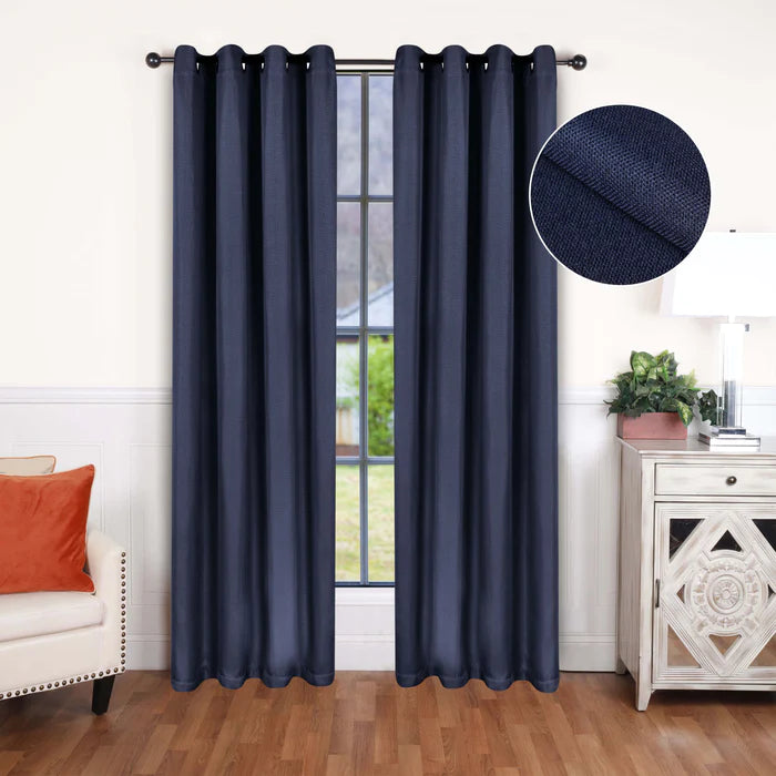 Linen Washable Room Darkening Blackout Curtain Panel Set - Omnigoodsstore