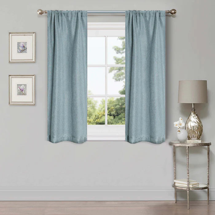 Linen Washable Room Darkening Blackout Curtains, Set of 2 Panels - Omnigoodsstore