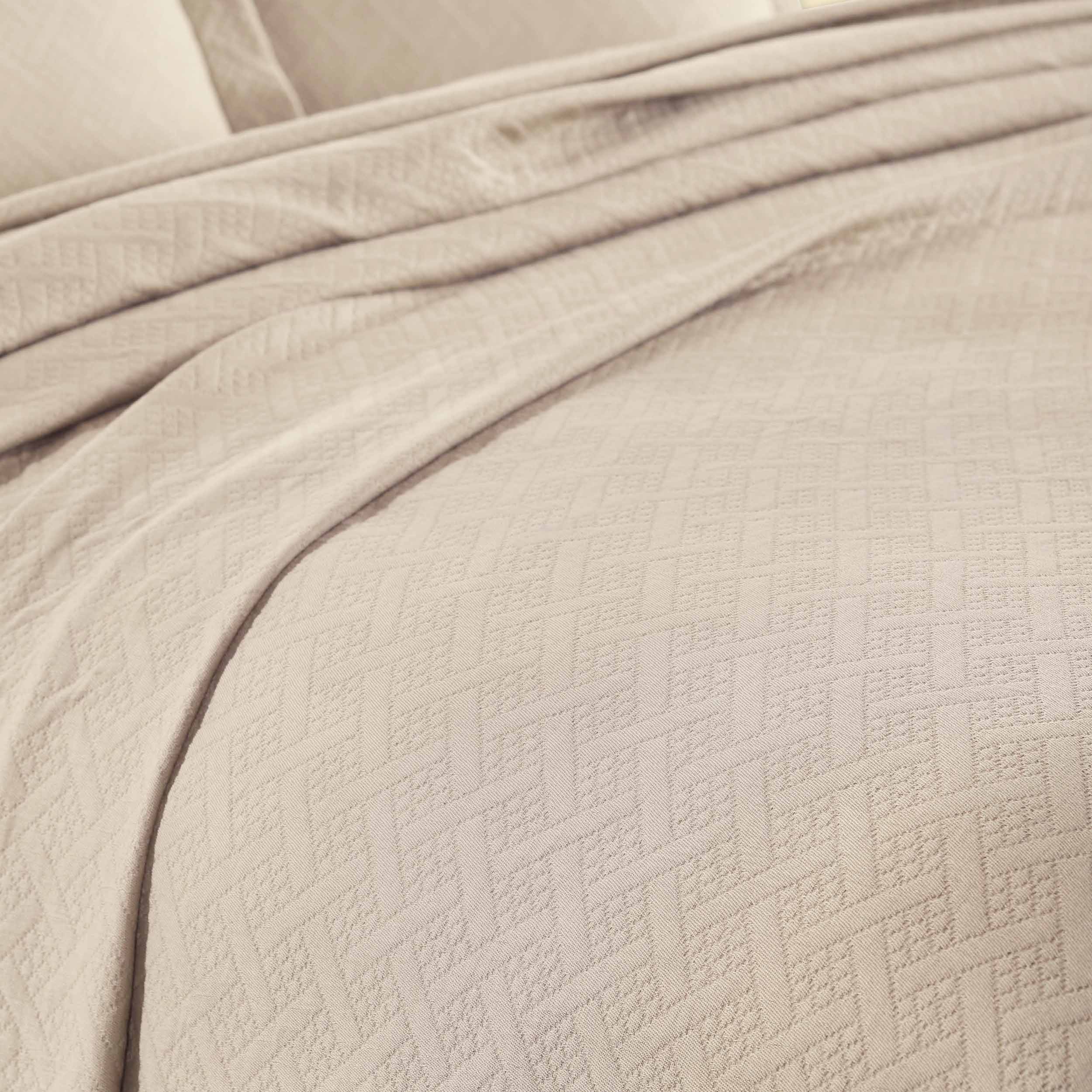 Basket Weave Matelasse Cotton Bedspread Set - Omnigoodsstore