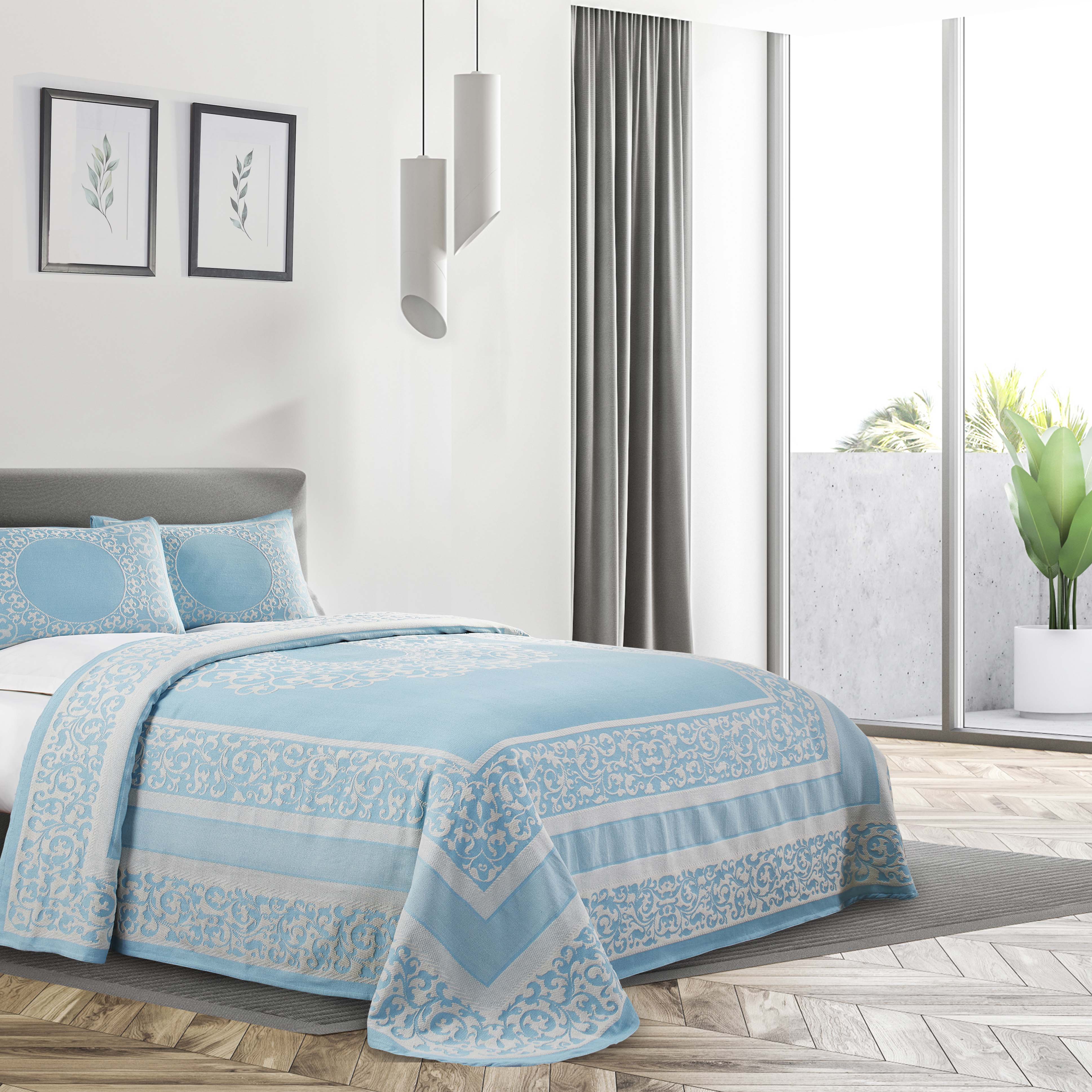 Boho Mandala Cotton Blend Woven Jacquard Bedspread Set - Omnigoodsstore