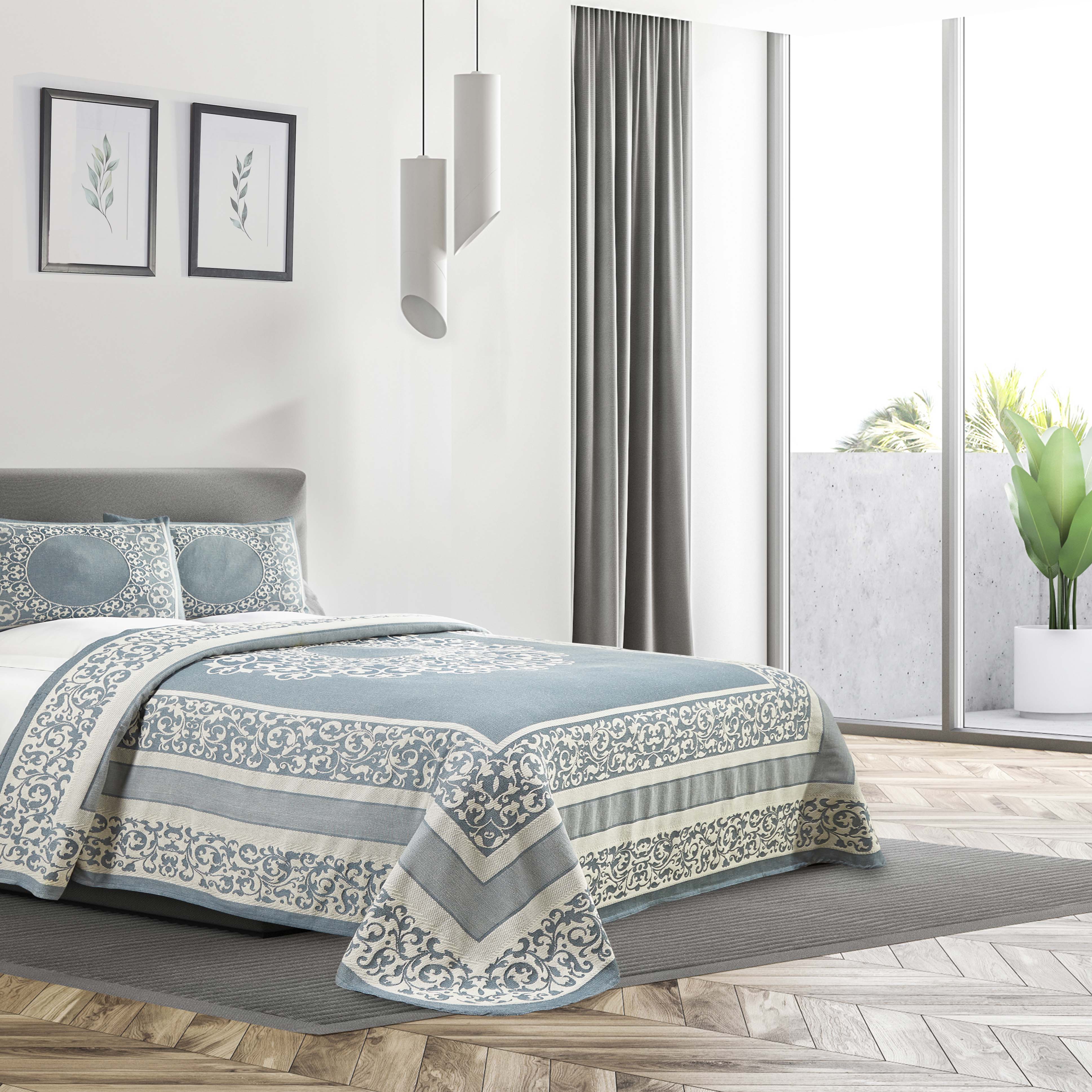 Boho Mandala Cotton Blend Woven Jacquard Bedspread Set - Omnigoodsstore