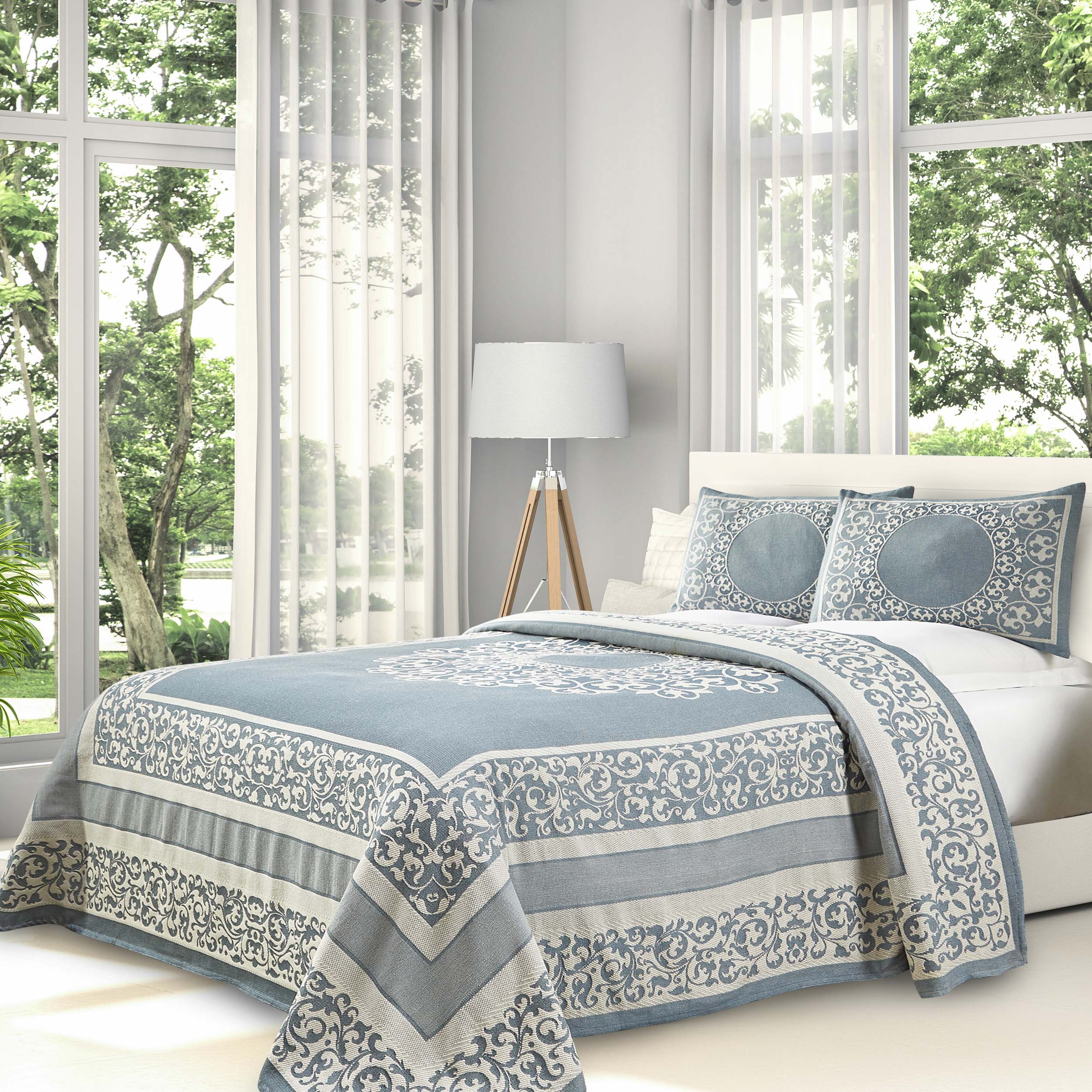 Boho Mandala Cotton Blend Woven Jacquard Bedspread Set - Omnigoodsstore