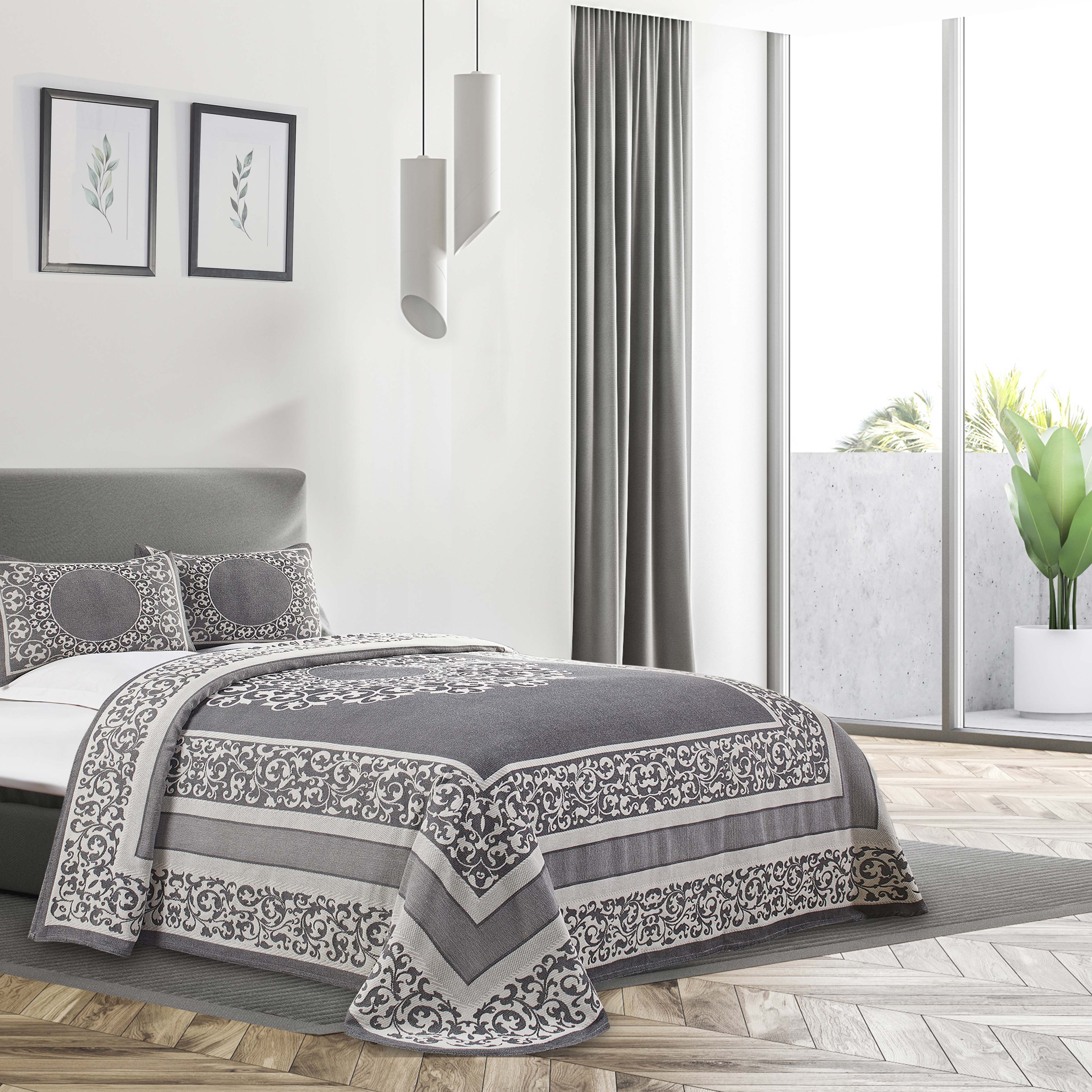 Boho Mandala Cotton Blend Woven Jacquard Bedspread Set - Omnigoodsstore