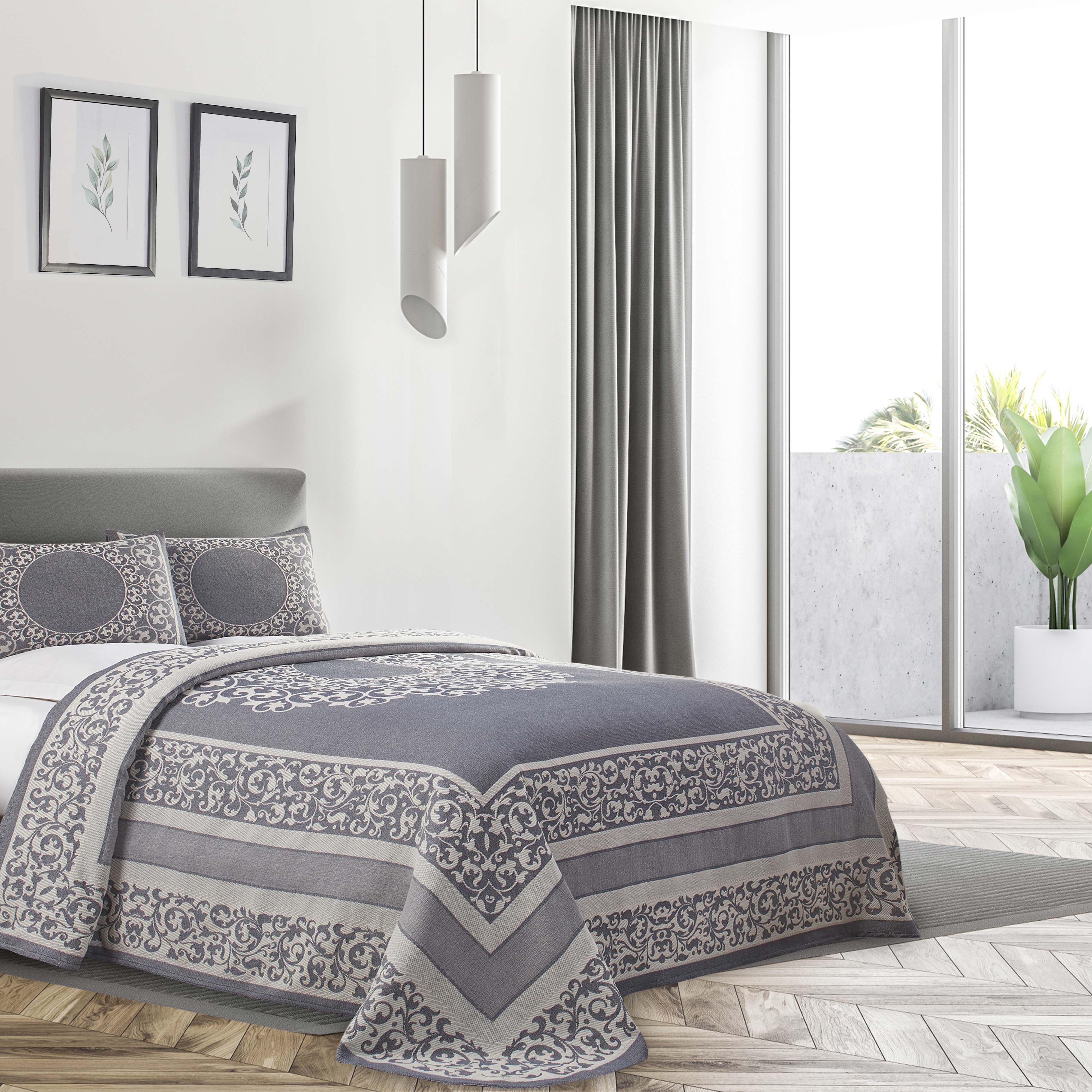 Boho Mandala Cotton Blend Woven Jacquard Bedspread Set - Omnigoodsstore