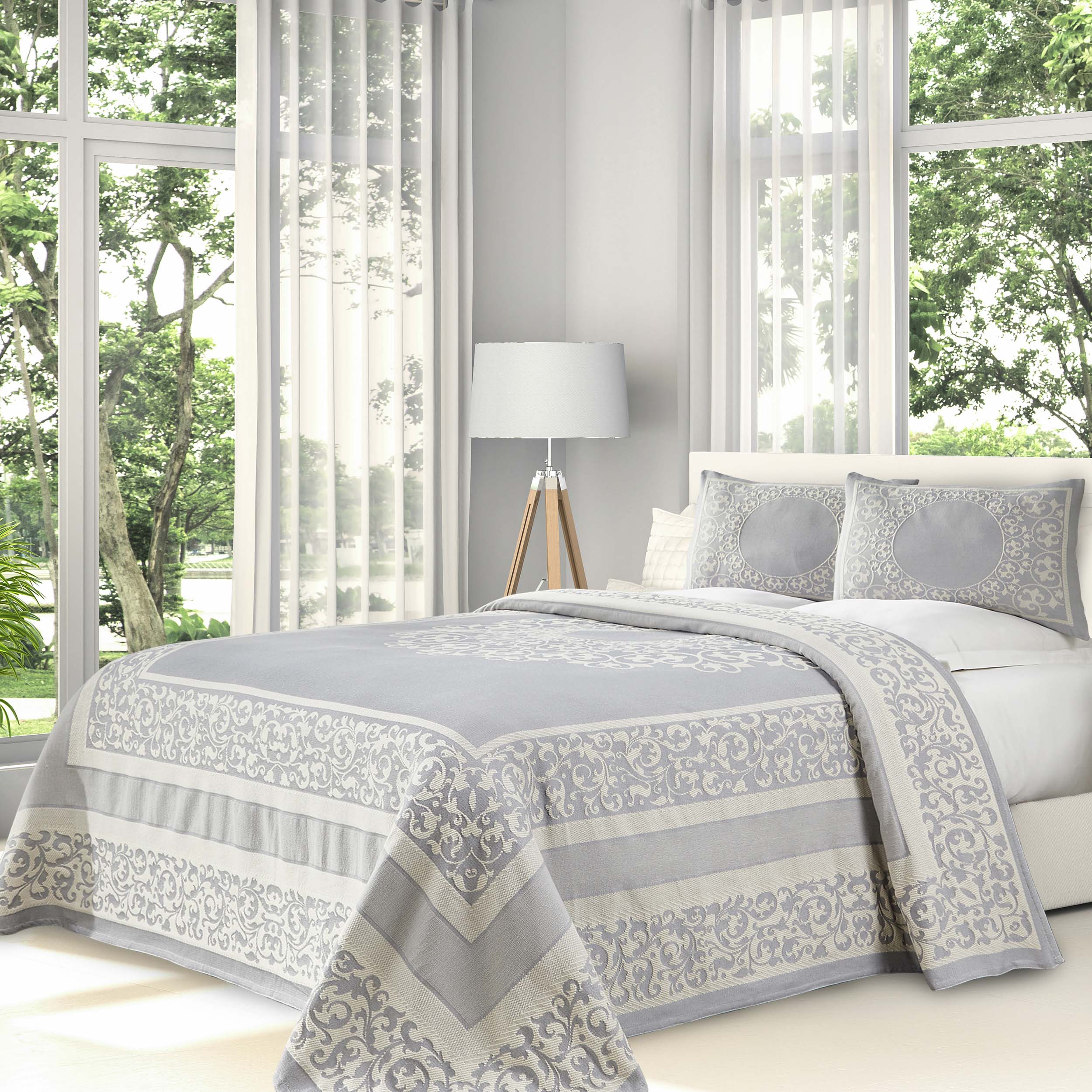 Boho Mandala Cotton Blend Woven Jacquard Bedspread Set - Omnigoodsstore