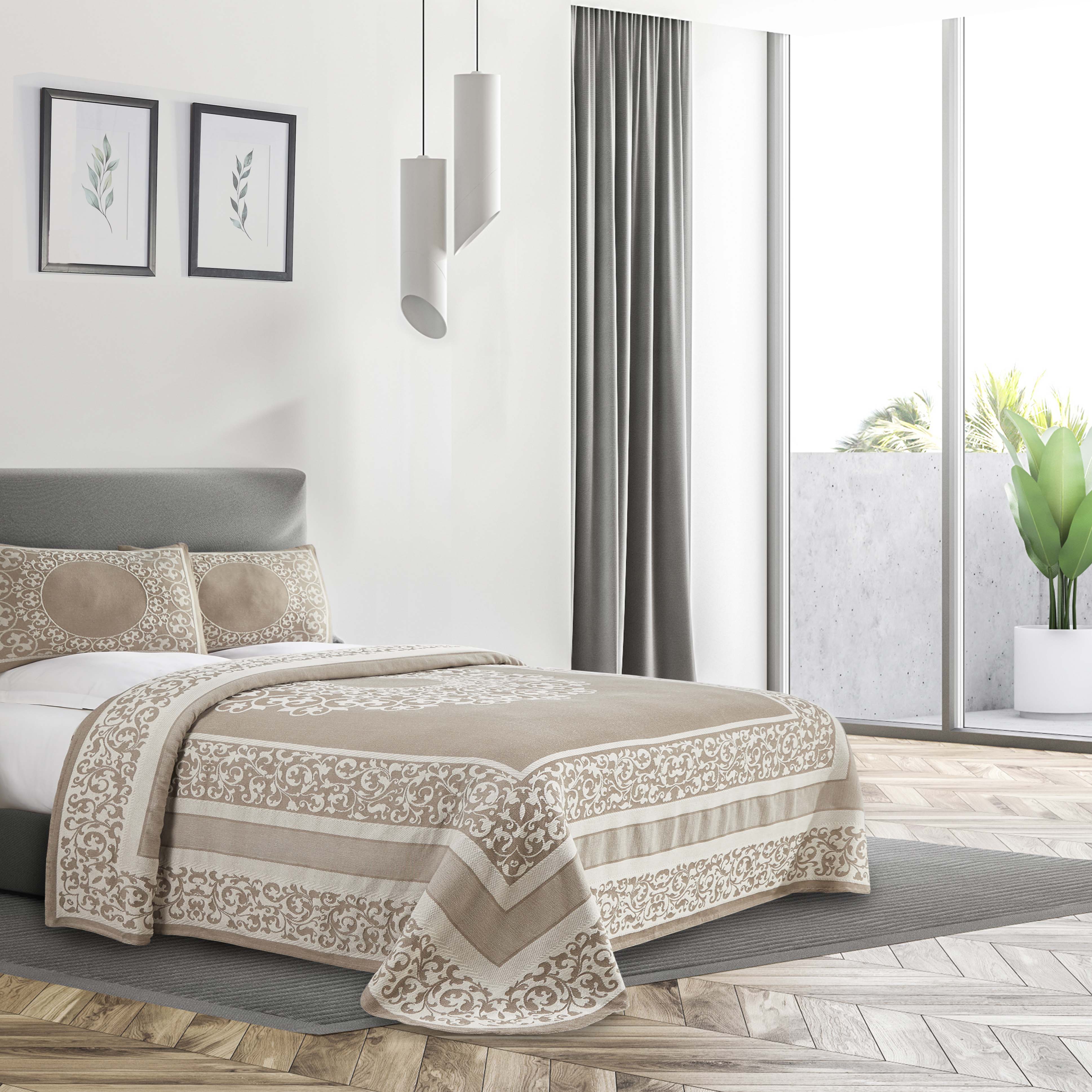 Boho Mandala Cotton Blend Woven Jacquard Bedspread Set - Omnigoodsstore