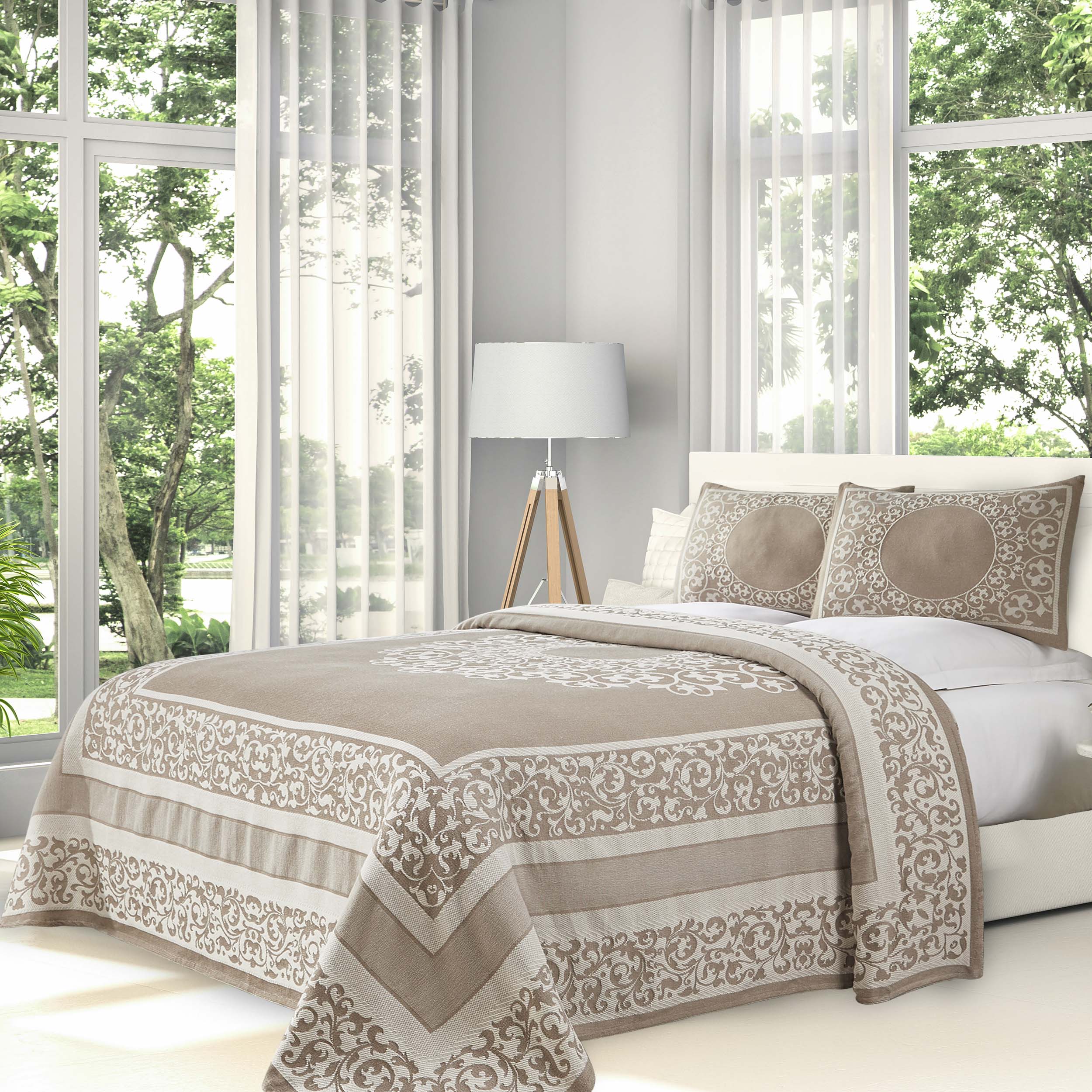 Boho Mandala Cotton Blend Woven Jacquard Bedspread Set - Omnigoodsstore