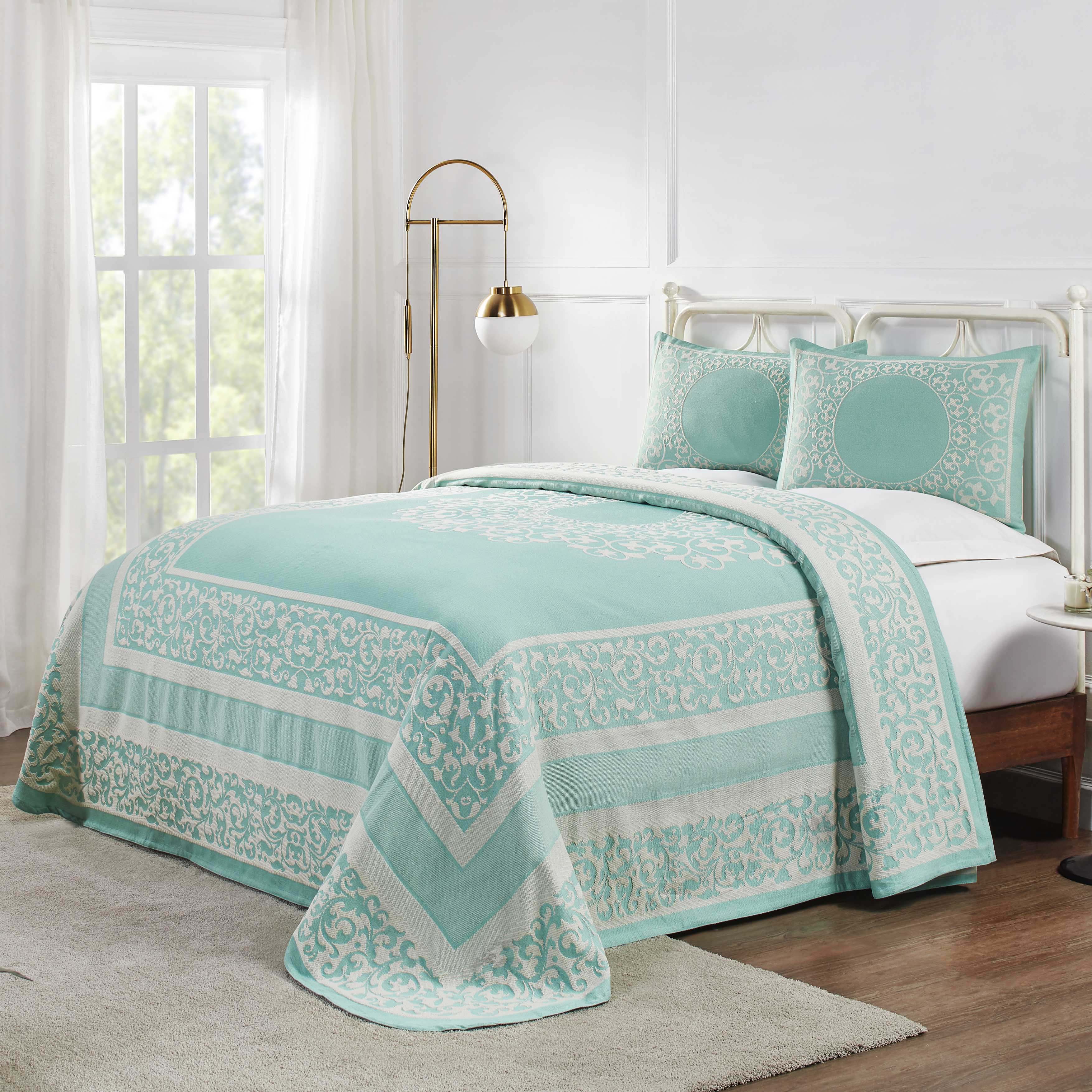 Boho Mandala Cotton Blend Woven Jacquard Bedspread Set - Omnigoodsstore