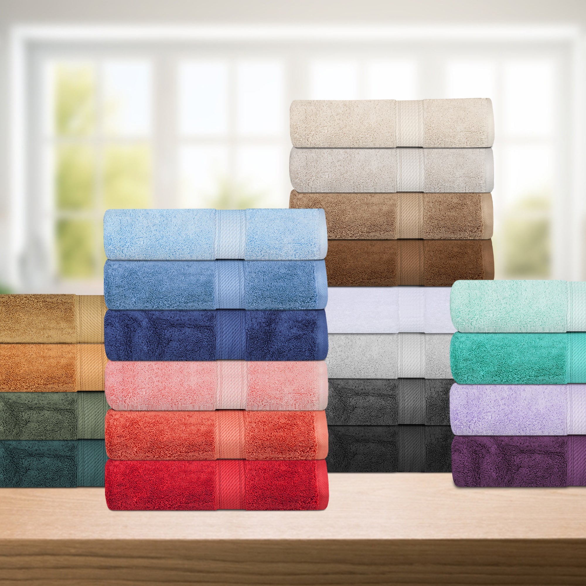 Egyptian Cotton Pile Plush Heavyweight Luxury Soft Face Towel Set of 6 - Omnigoodsstore