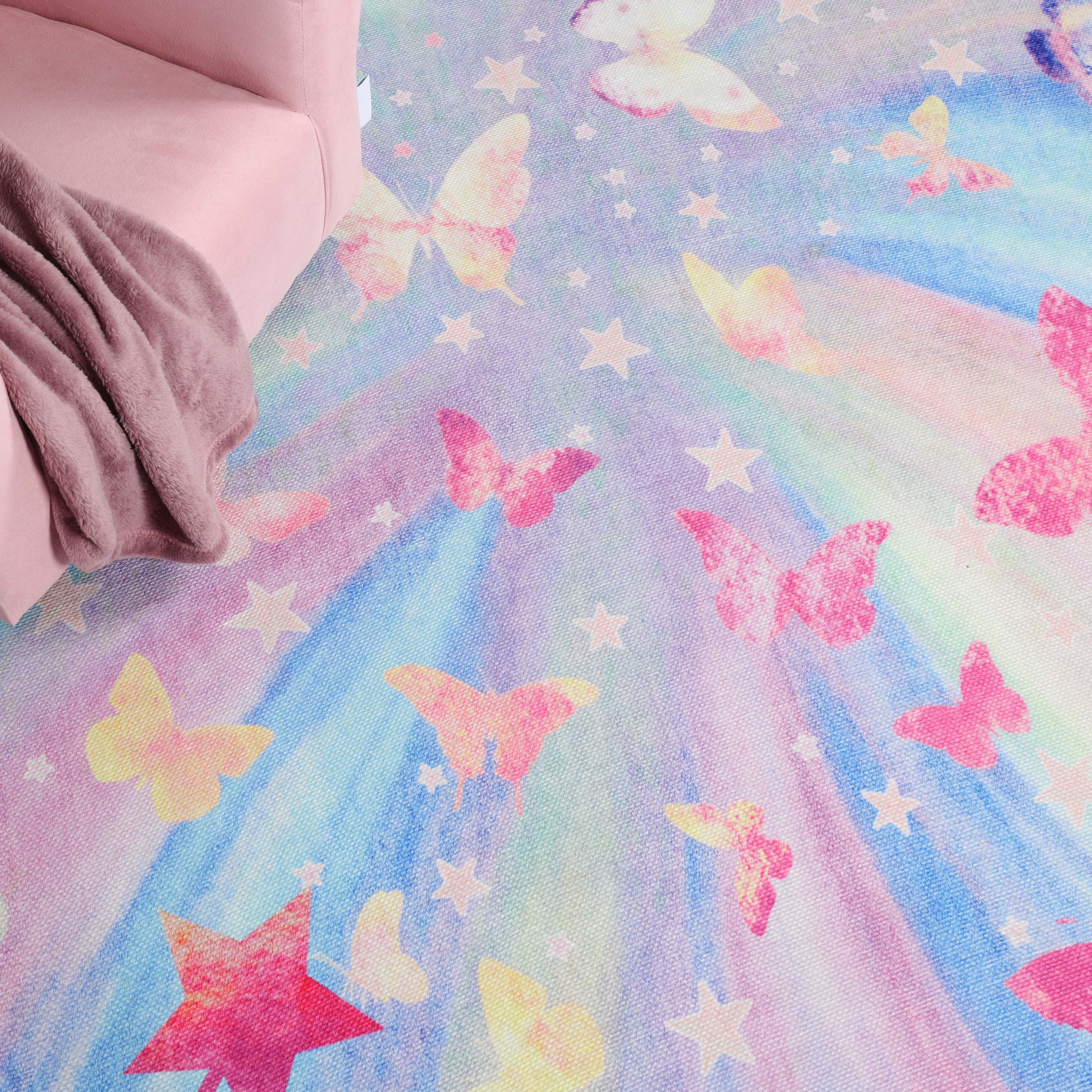 Butterfly Non-Slip Kids Playroom Nursery Washable Indoor Area Rug - Omnigoodsstore