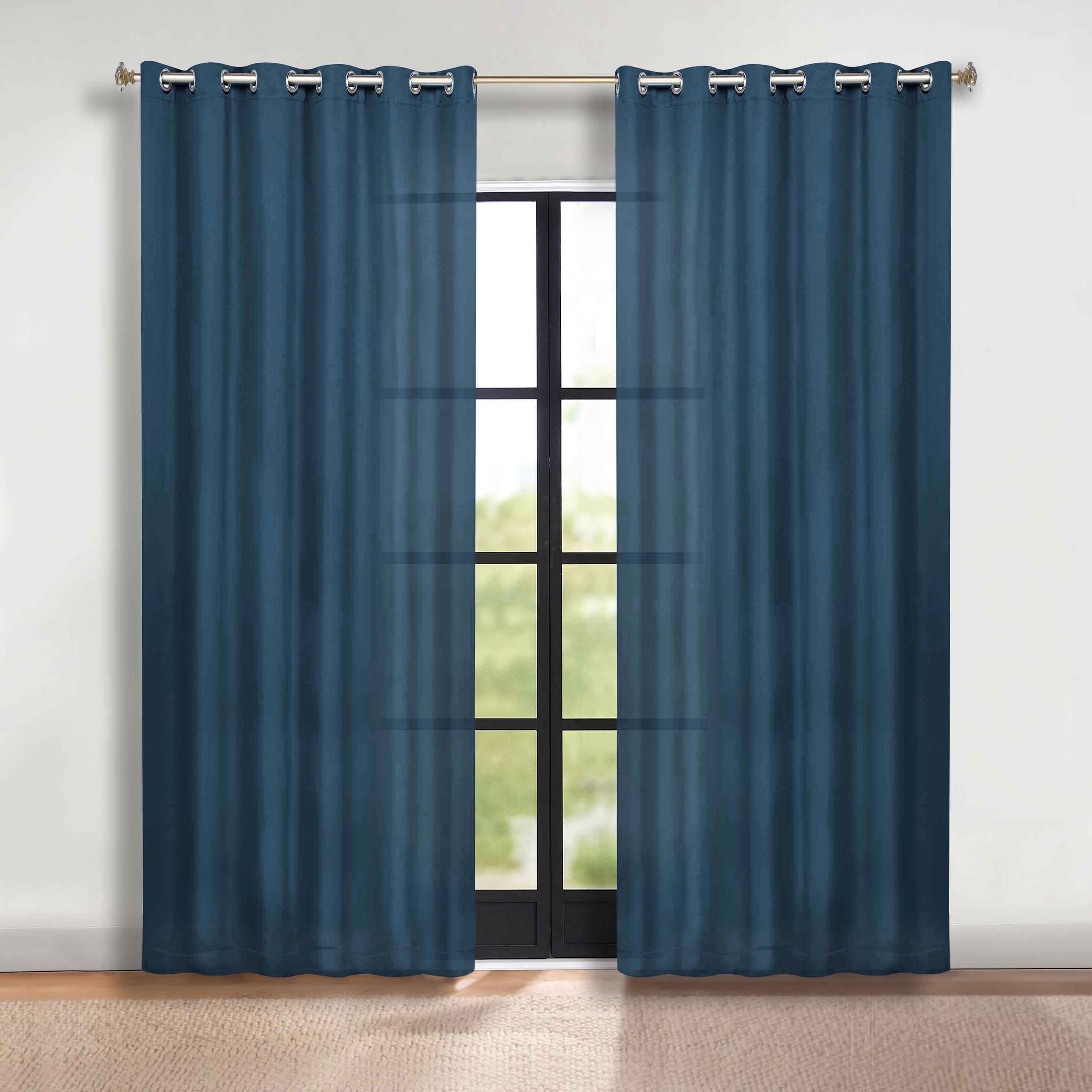 Solid Machine Washable Room Darkening Blackout Curtains, Set of 2 - Omnigoodsstore