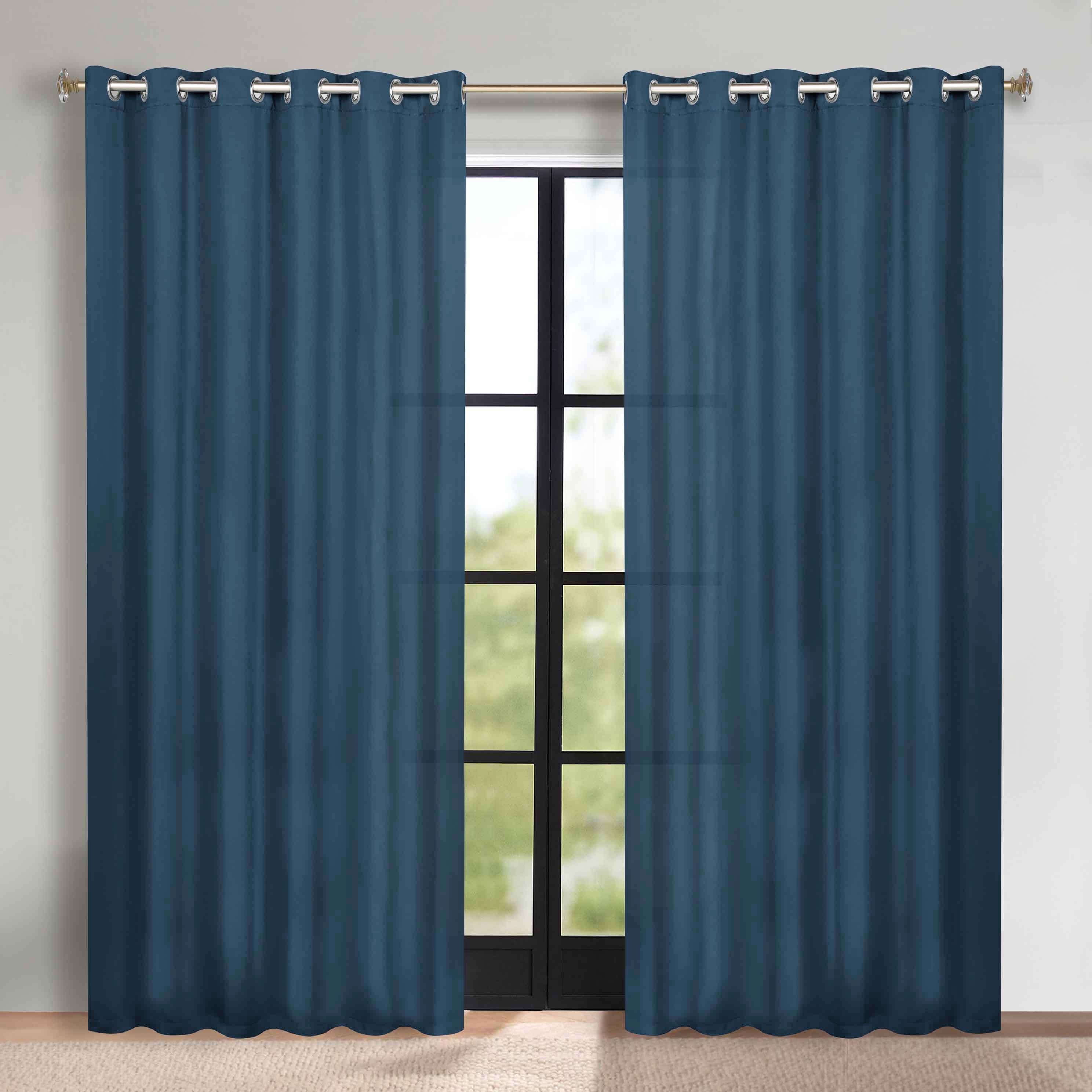 Solid Machine Washable Room Darkening Blackout Curtains, Set of 2 - Omnigoodsstore
