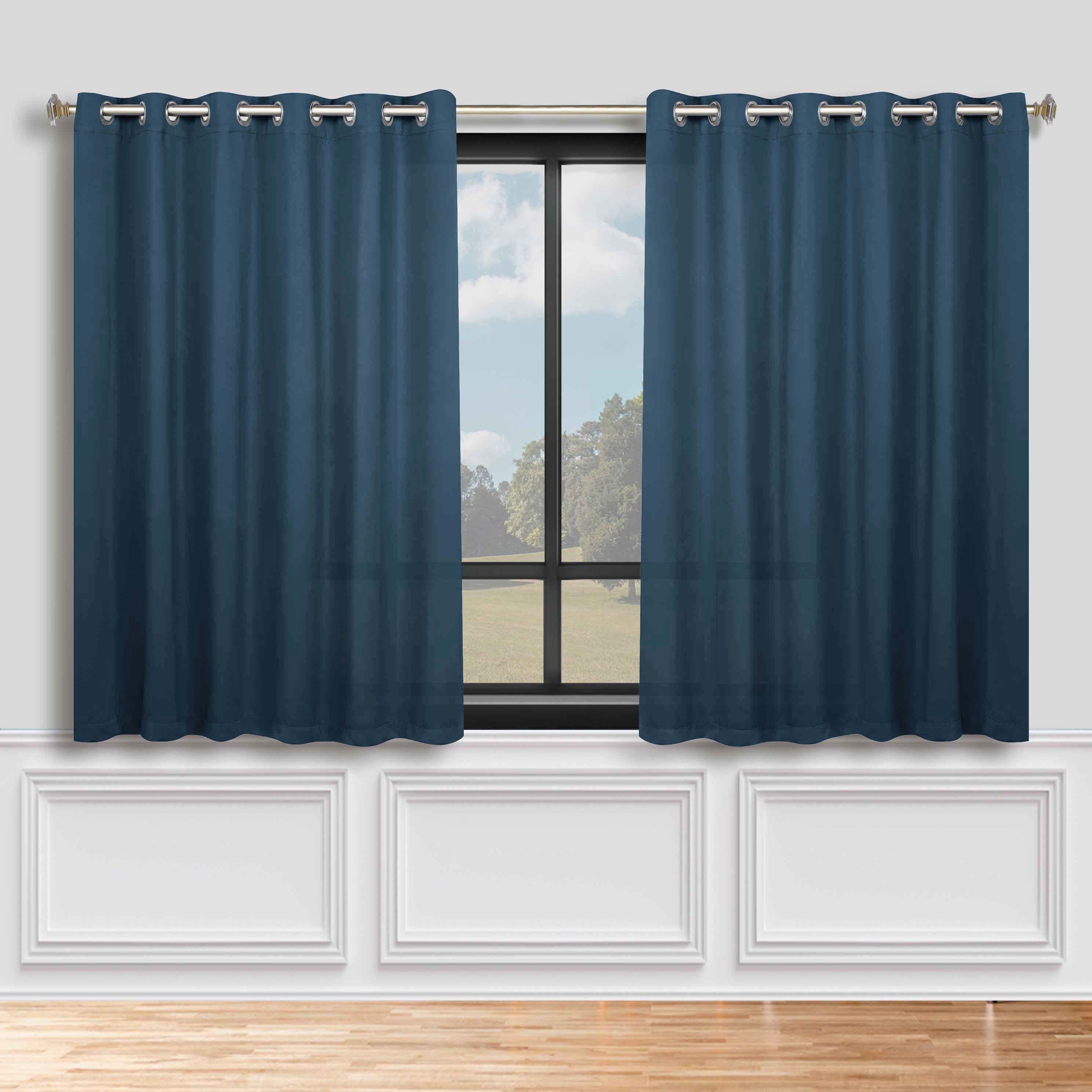 Solid Machine Washable Room Darkening Blackout Curtains, Set of 2 - Omnigoodsstore