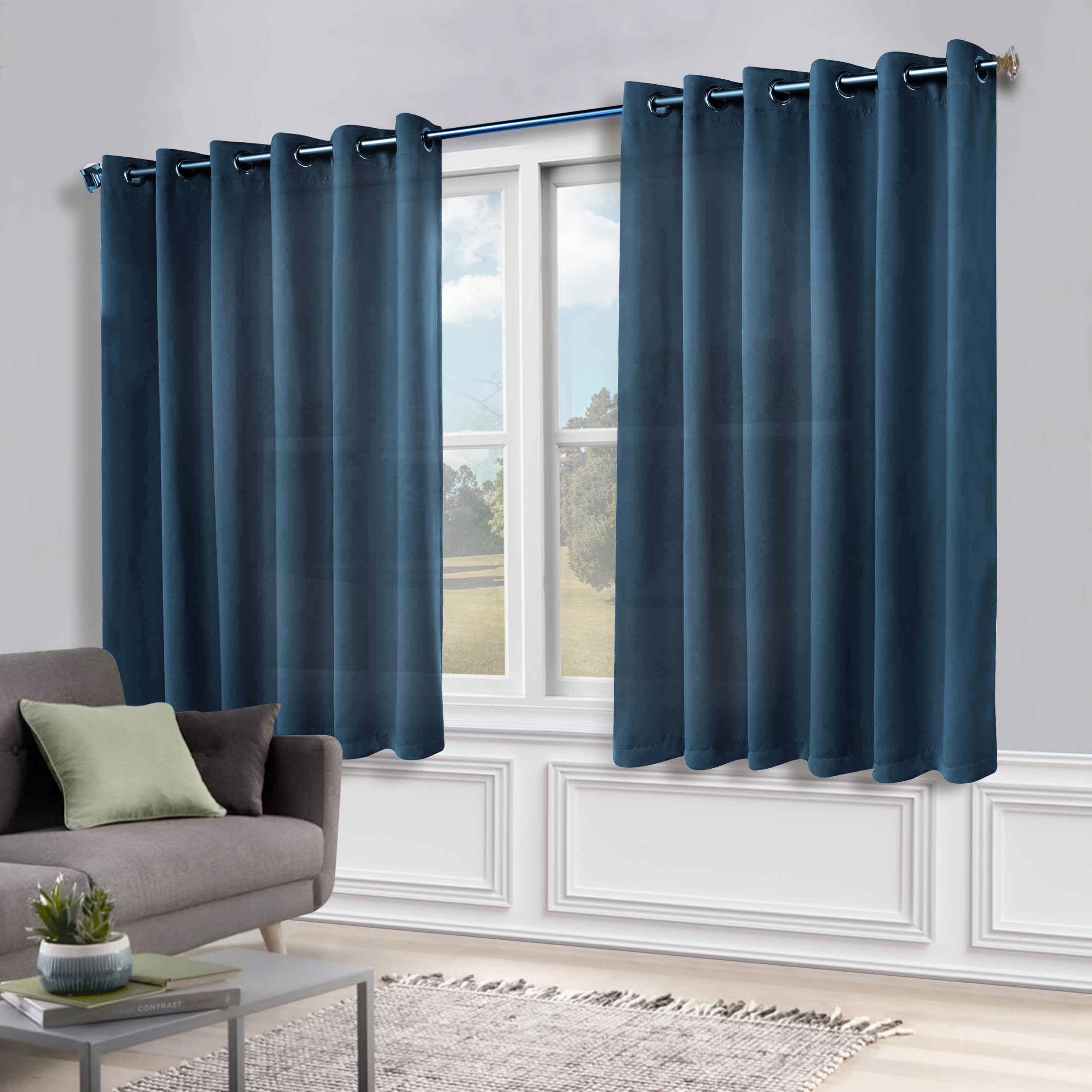 Solid Machine Washable Room Darkening Blackout Curtains, Set of 2 - Omnigoodsstore