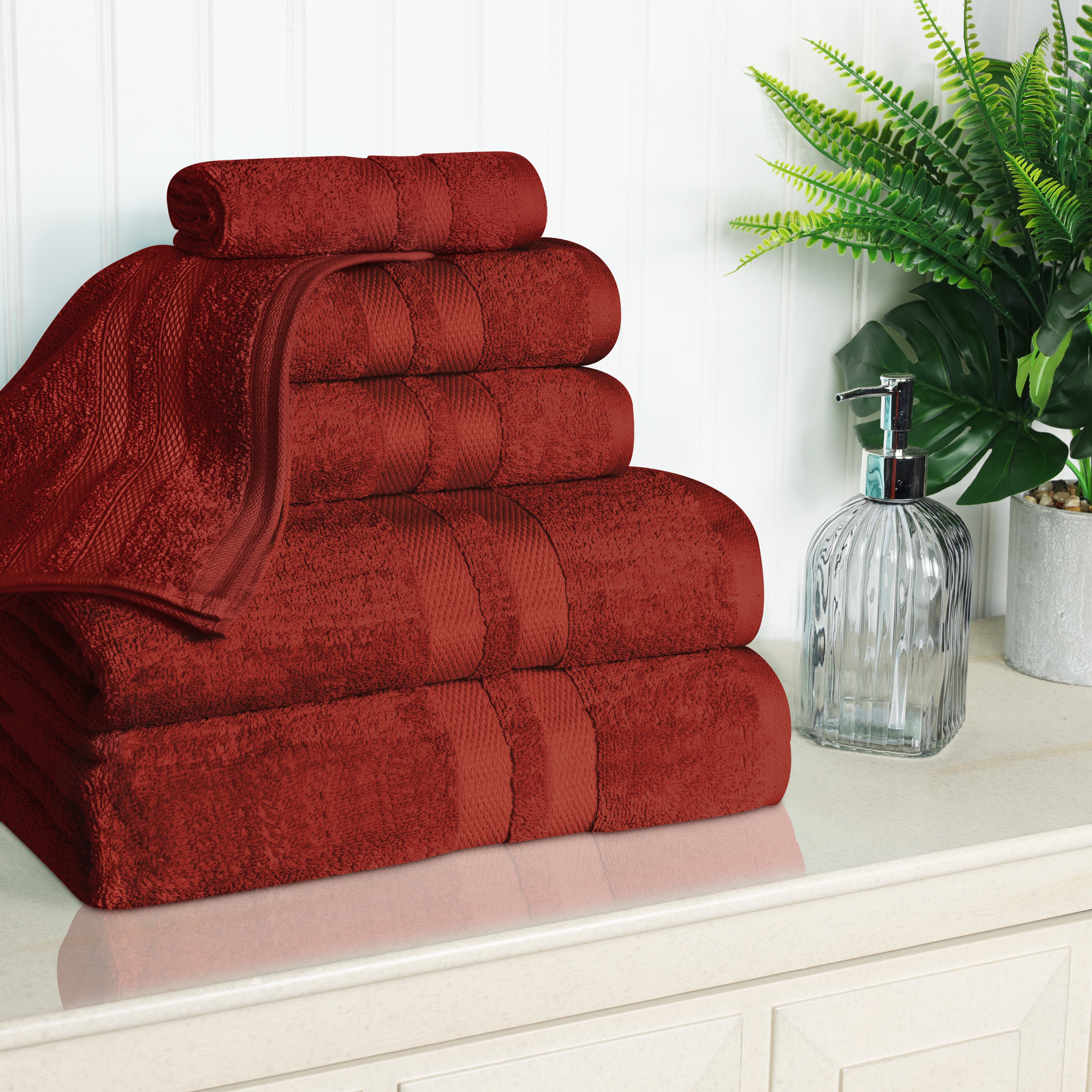 Cotton Ultra Soft 6 Piece Solid Towel Set - Omnigoodsstore