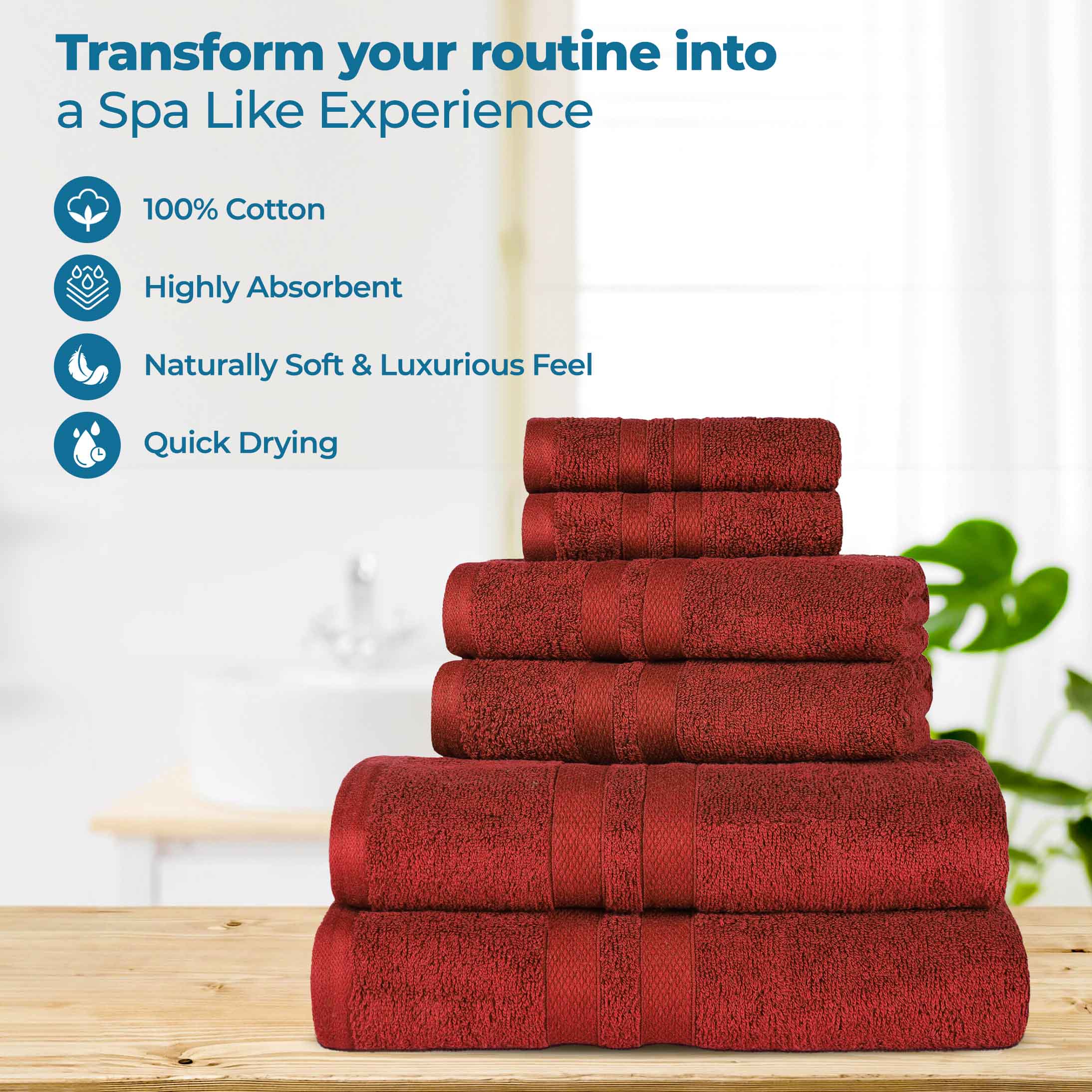 Cotton Ultra Soft 6 Piece Solid Towel Set - Omnigoodsstore