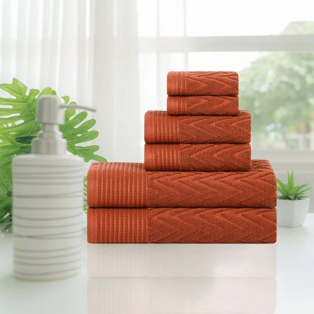 Chevron Cotton 6 Piece Towel Set - Omnigoodsstore
