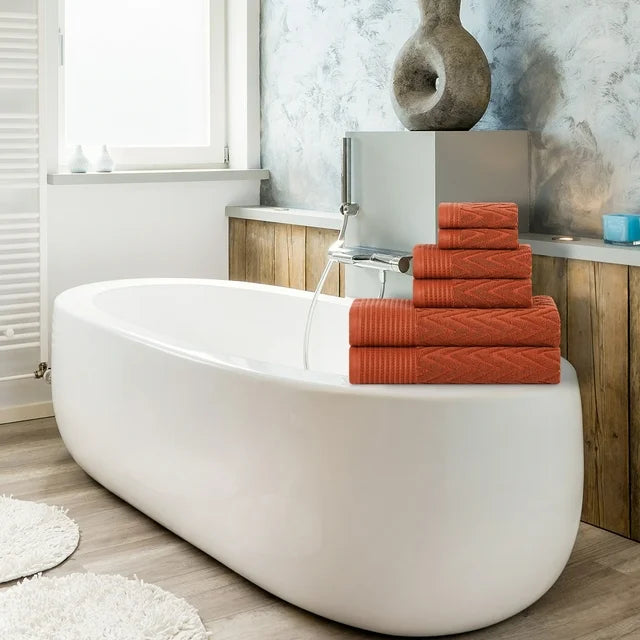 Chevron Cotton 6 Piece Towel Set - Omnigoodsstore