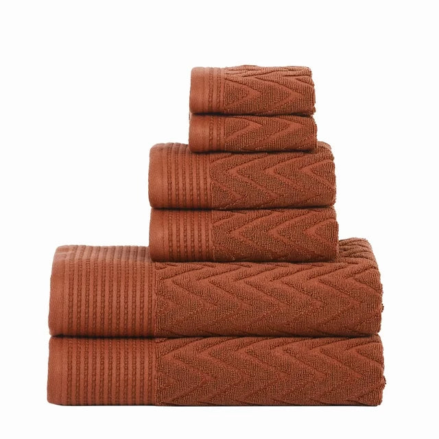 Chevron Cotton 6 Piece Towel Set - Omnigoodsstore