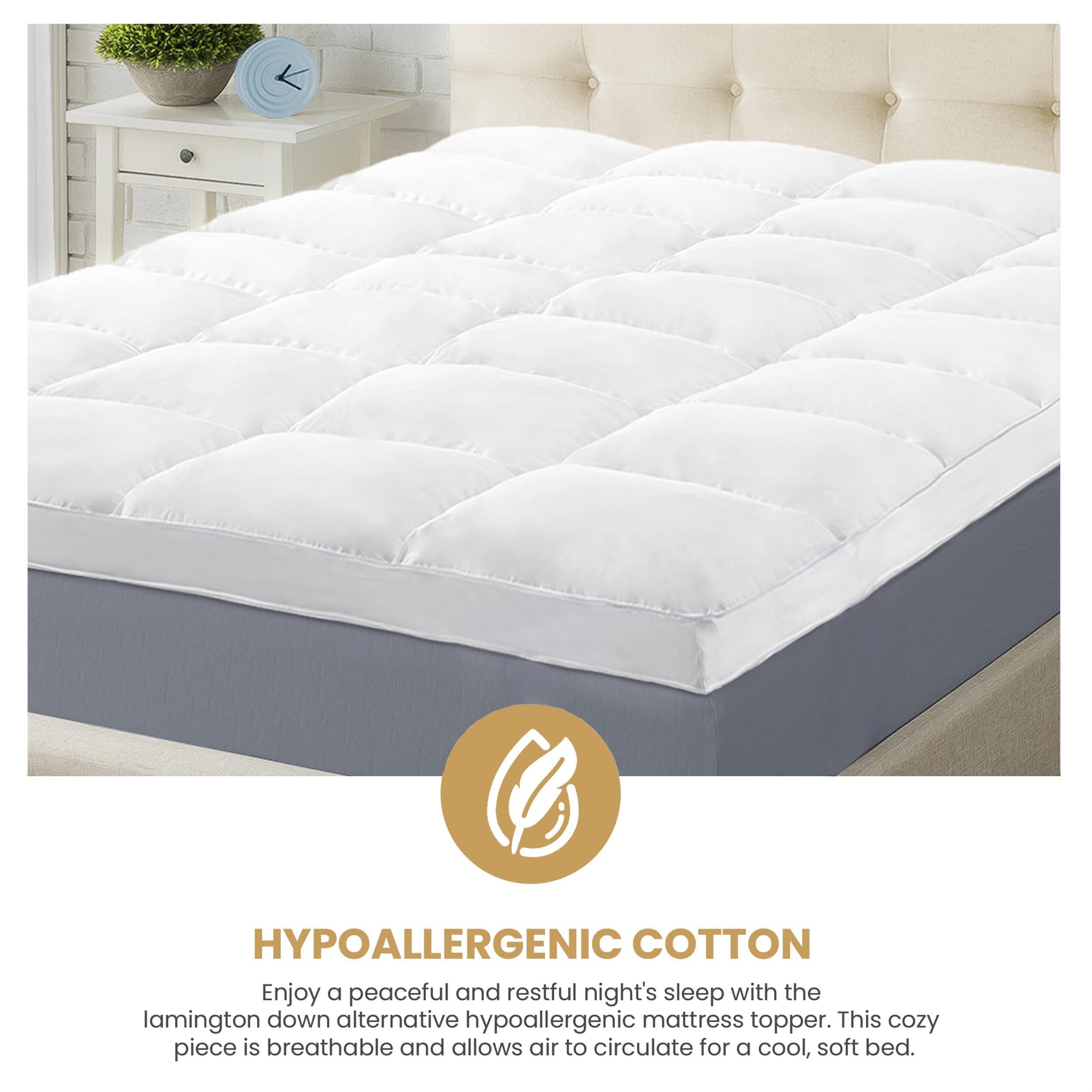 Hypoallergenic Down Alternative 2 Inch Deep Mattress Topper Cover - Omnigoodsstore