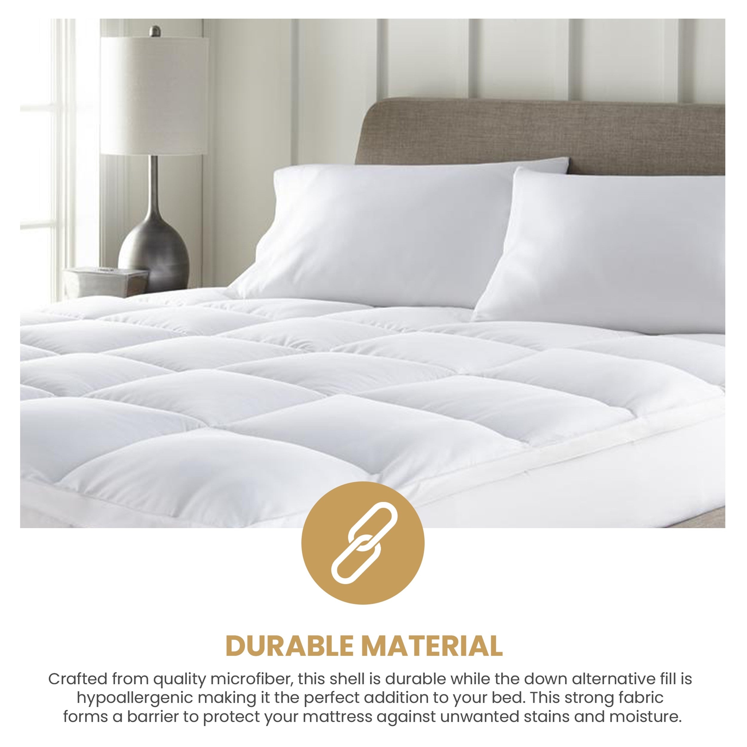 Hypoallergenic Down Alternative 2 Inch Deep Mattress Topper Cover - Omnigoodsstore