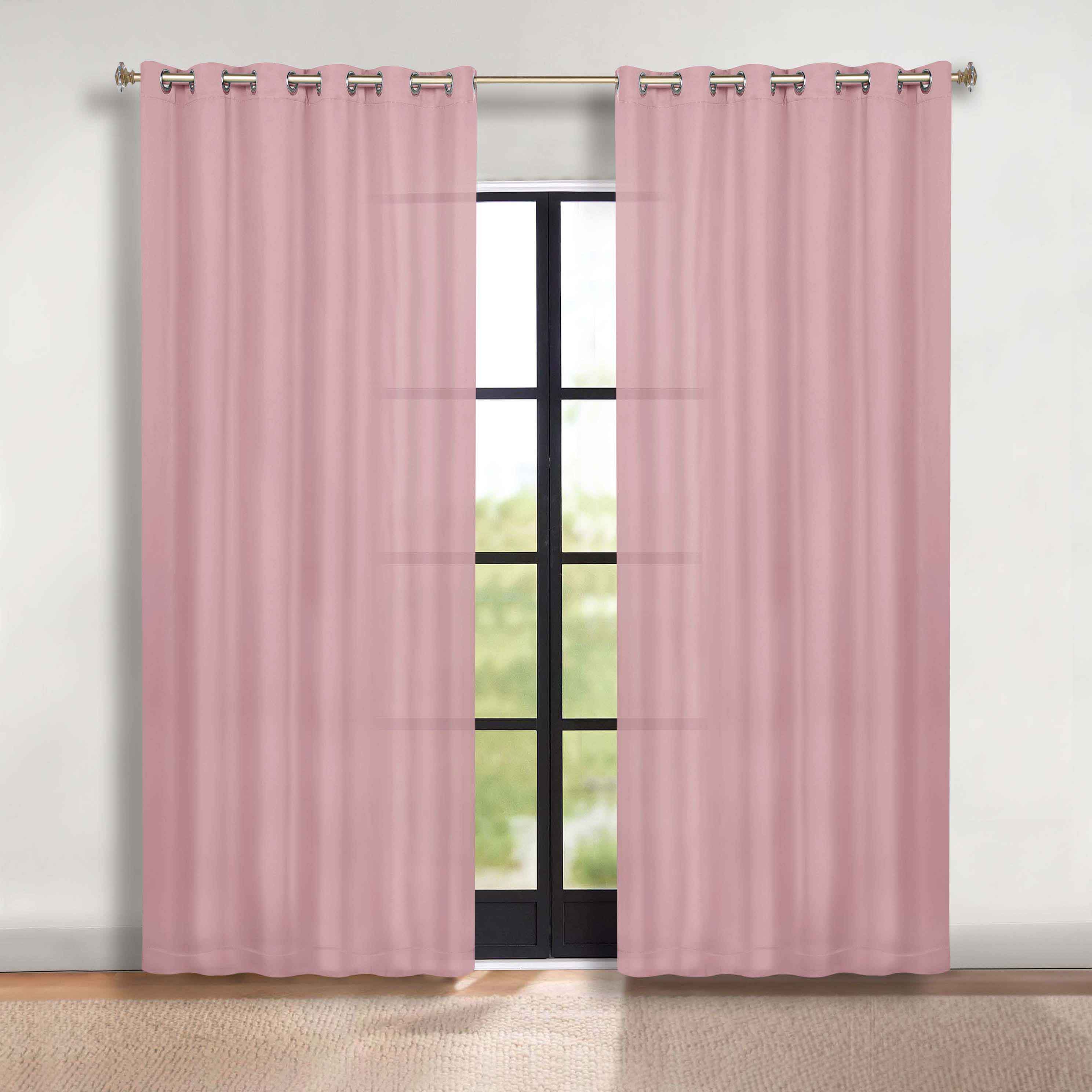Solid Machine Washable Room Darkening Blackout Curtains, Set of 2 - Omnigoodsstore