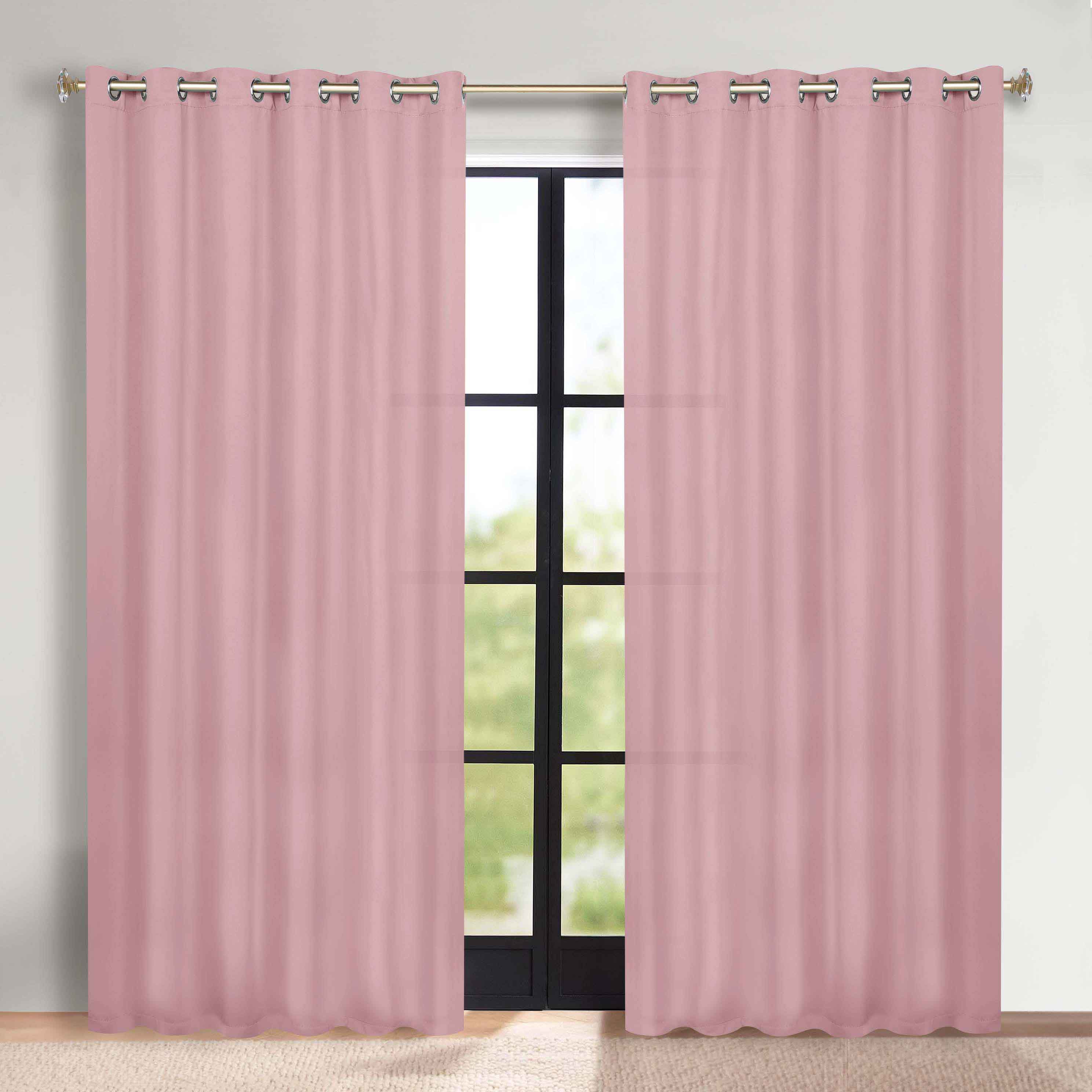 Solid Machine Washable Room Darkening Blackout Curtains, Set of 2 - Omnigoodsstore