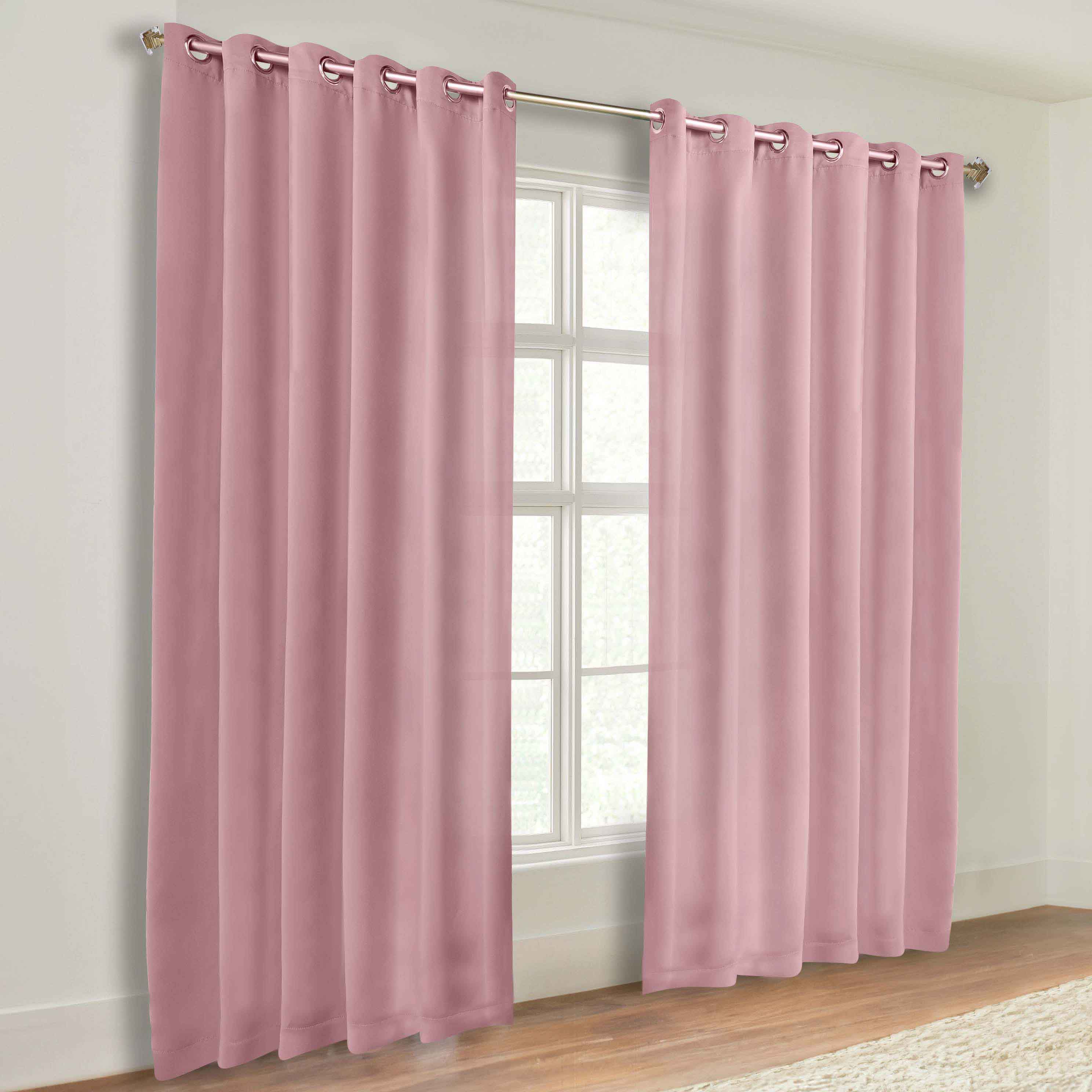 Solid Machine Washable Room Darkening Blackout Curtains, Set of 2 - Omnigoodsstore