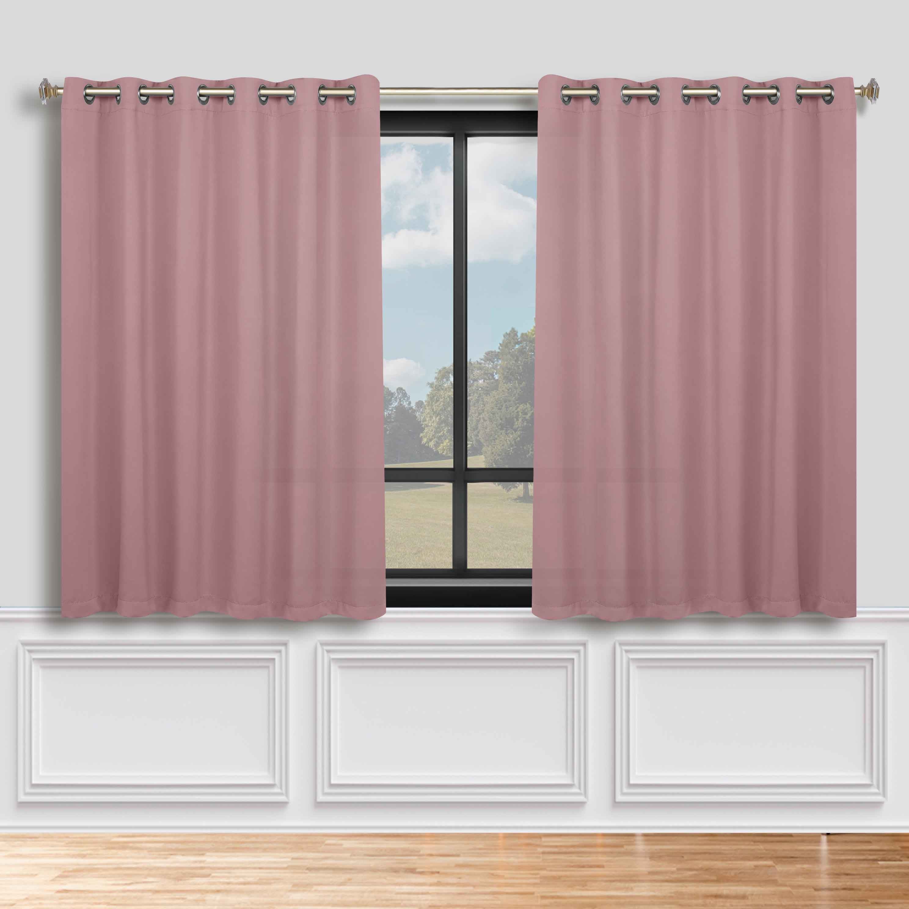 Solid Machine Washable Room Darkening Blackout Curtains, Set of 2 - Omnigoodsstore