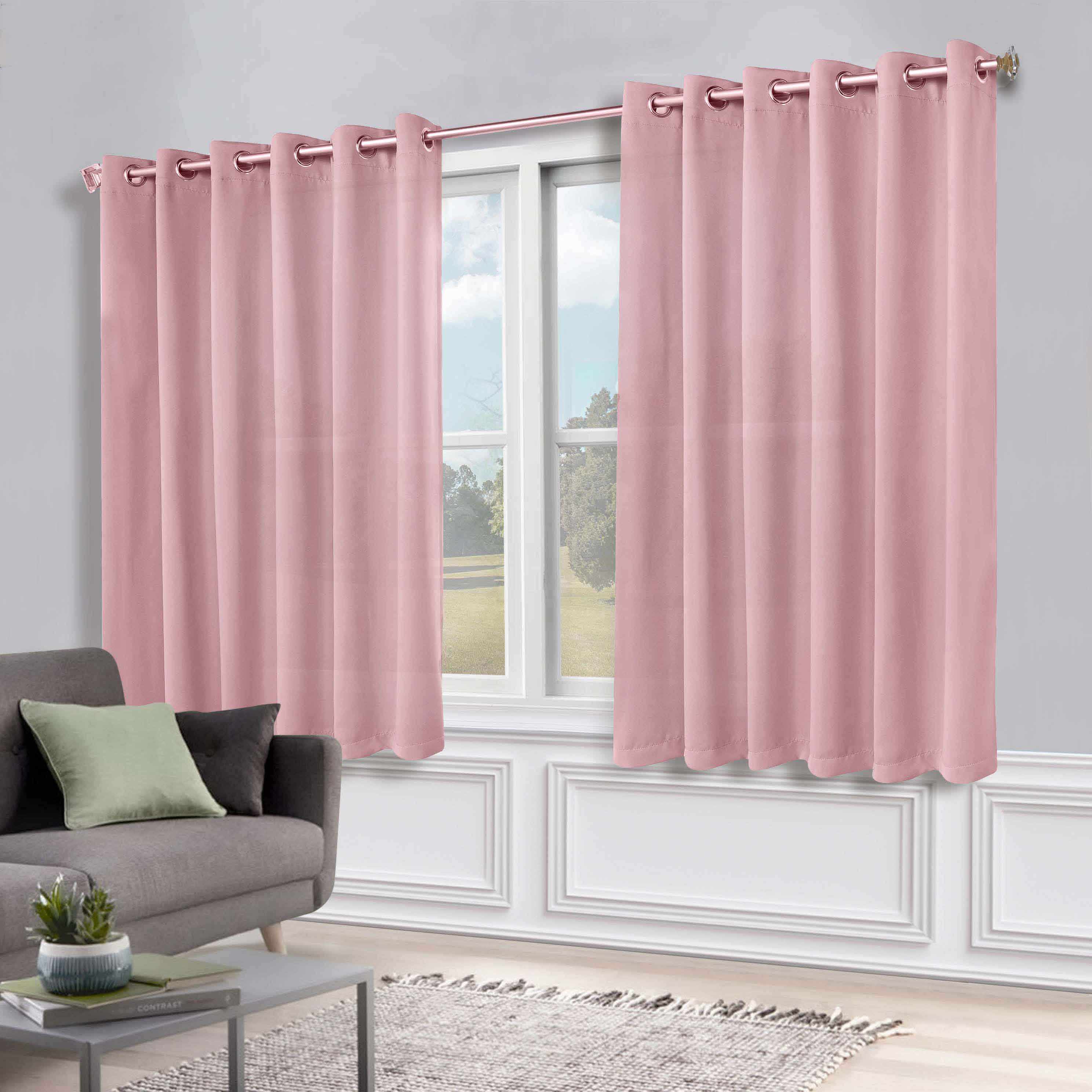 Solid Machine Washable Room Darkening Blackout Curtains, Set of 2 - Omnigoodsstore