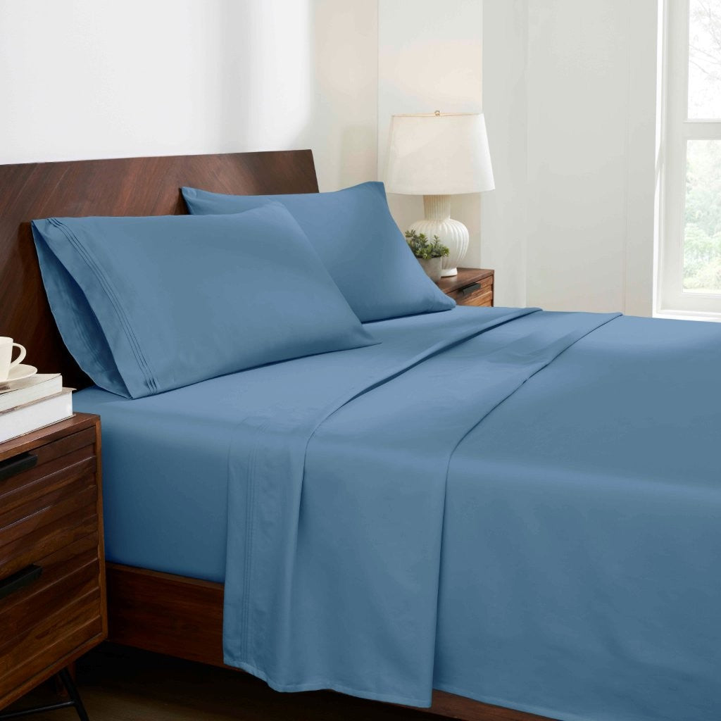 1000 Thread Count Egyptian Cotton Bed Sheet Set Olympic Queen - Omnigoodsstore