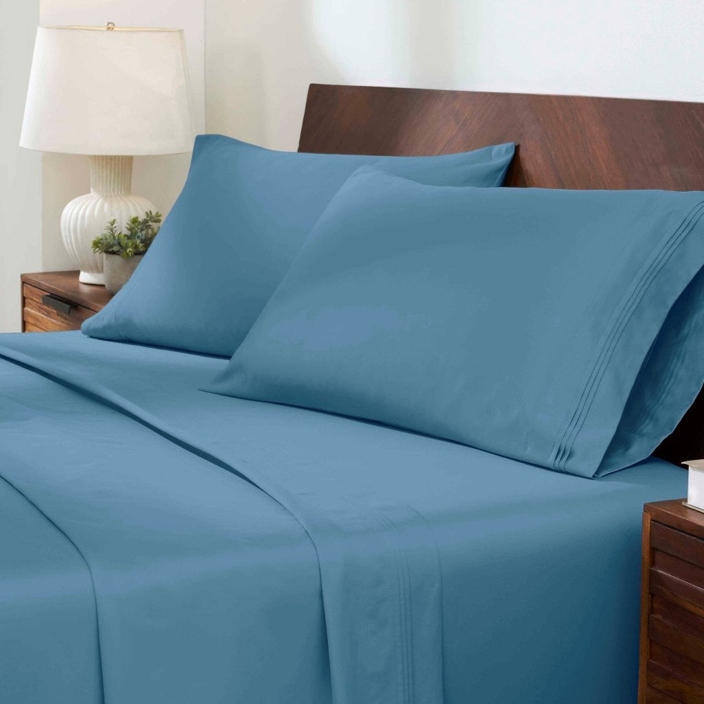 1000 Thread Count Egyptian Cotton Bed Sheet Set Olympic Queen - Omnigoodsstore