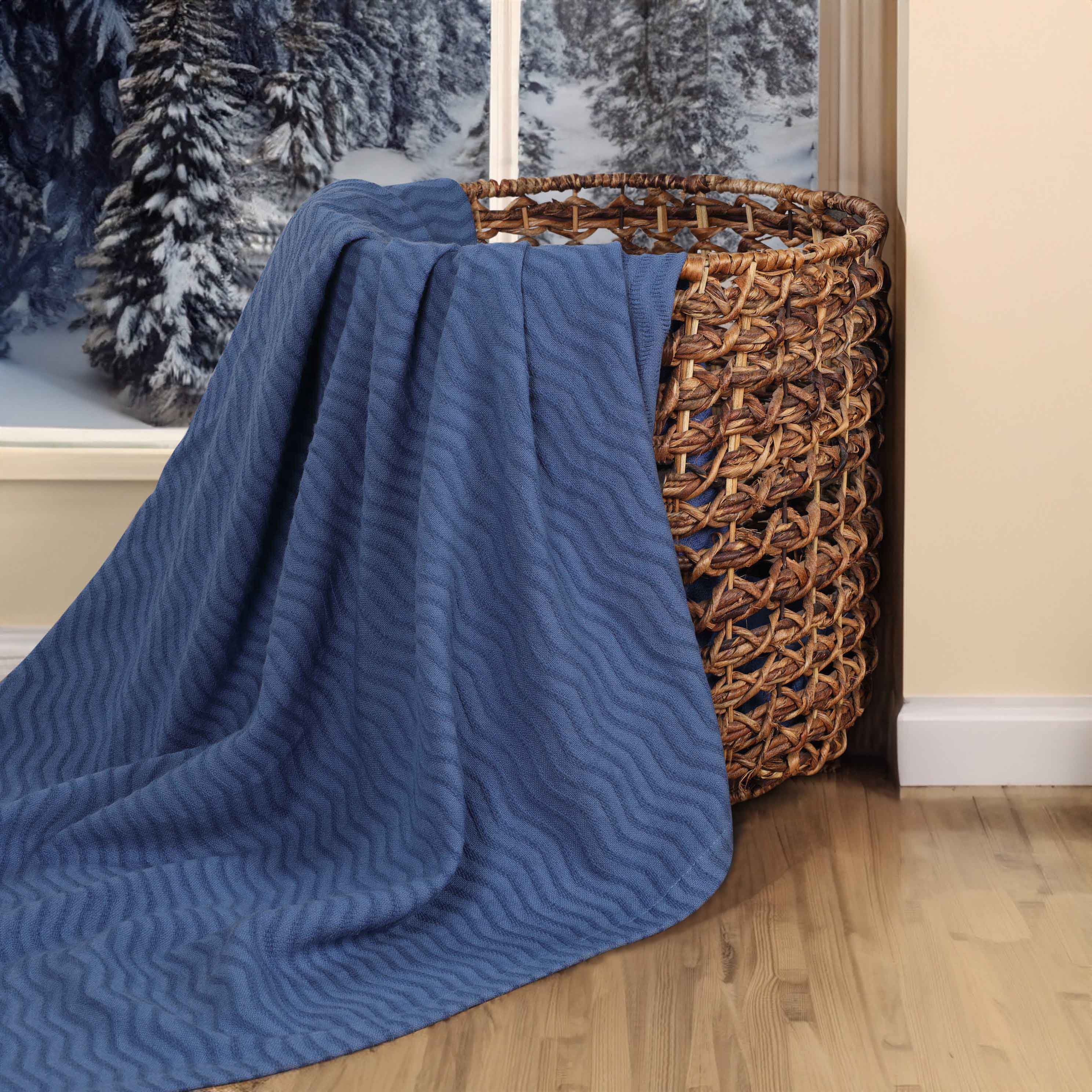 Jena Cotton Textured Chevron Lightweight Woven Blanket - Omnigoodsstore