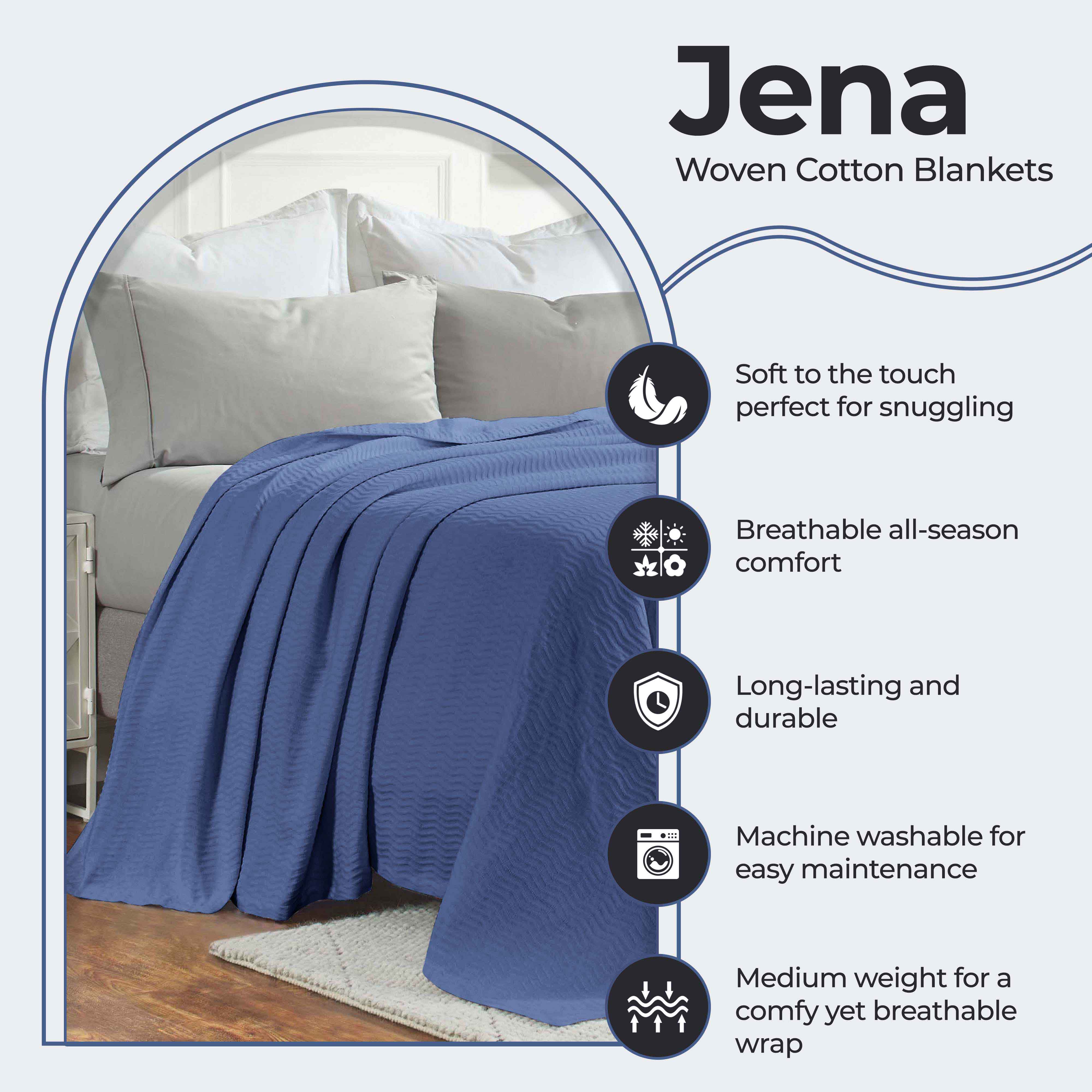 Jena Cotton Textured Chevron Lightweight Woven Blanket - Omnigoodsstore