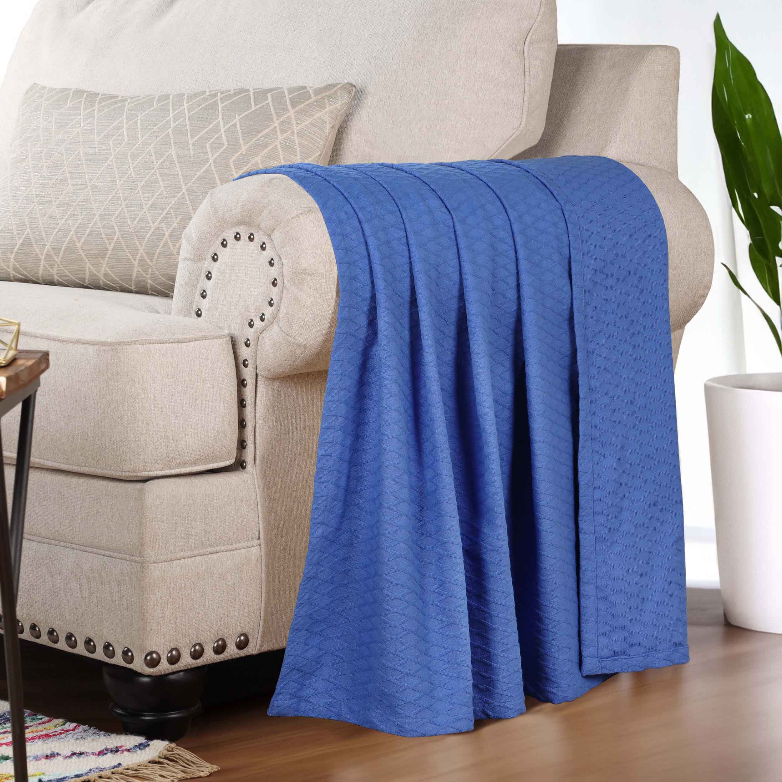 Cotton All Season Diamond Bed Blanket & Sofa Throw - Omnigoodsstore