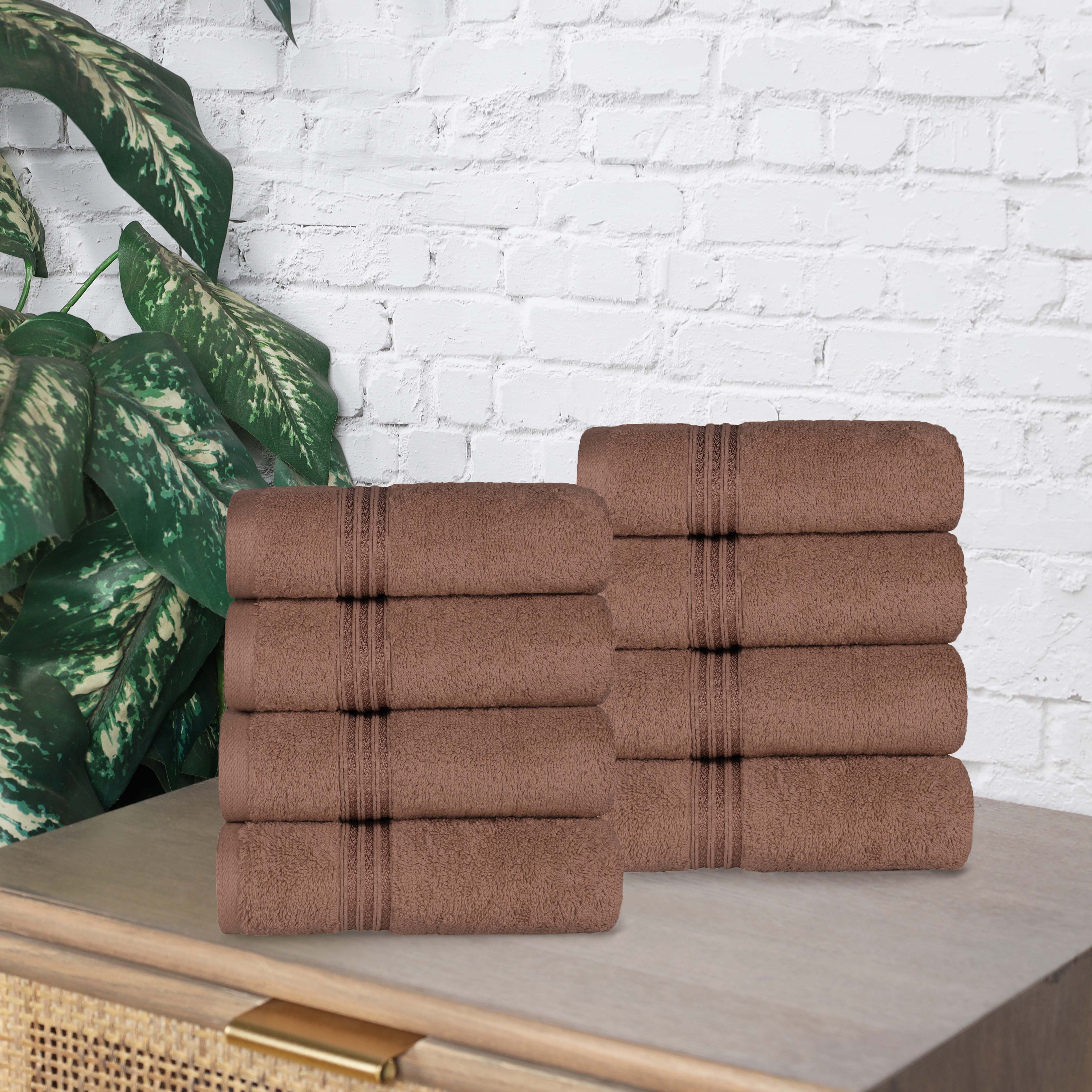 Egyptian Cotton Highly Absorbent Solid Ultra Soft Hand Towel Set of 8 - Omnigoodsstore