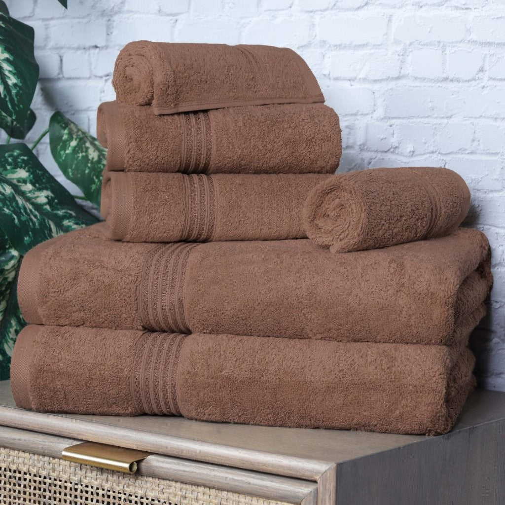 Egyptian Cotton Highly Absorbent Solid 6-Piece Ultra Soft Towel Set - Omnigoodsstore