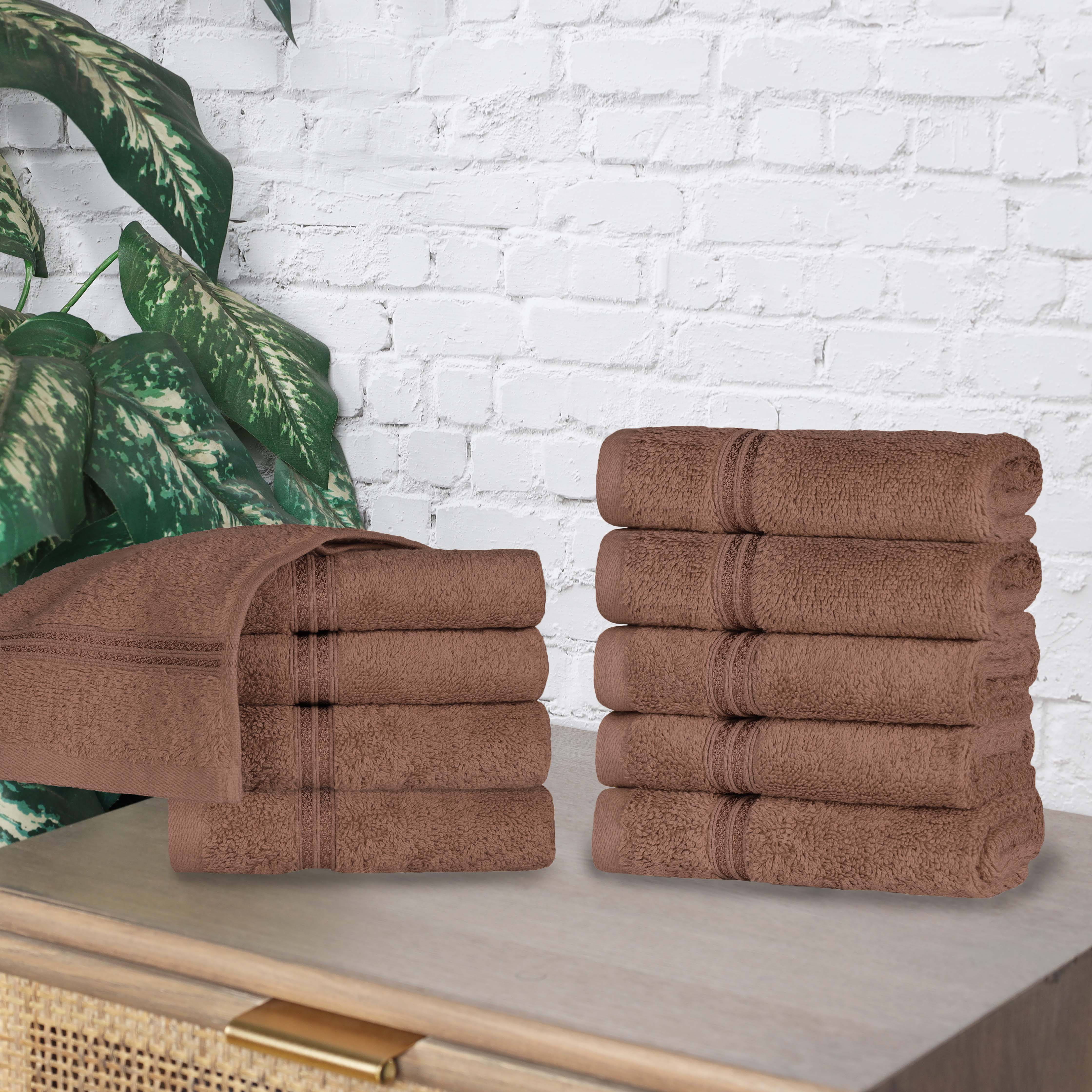 Egyptian Cotton Solid Face Towel Set of 10 - Omnigoodsstore
